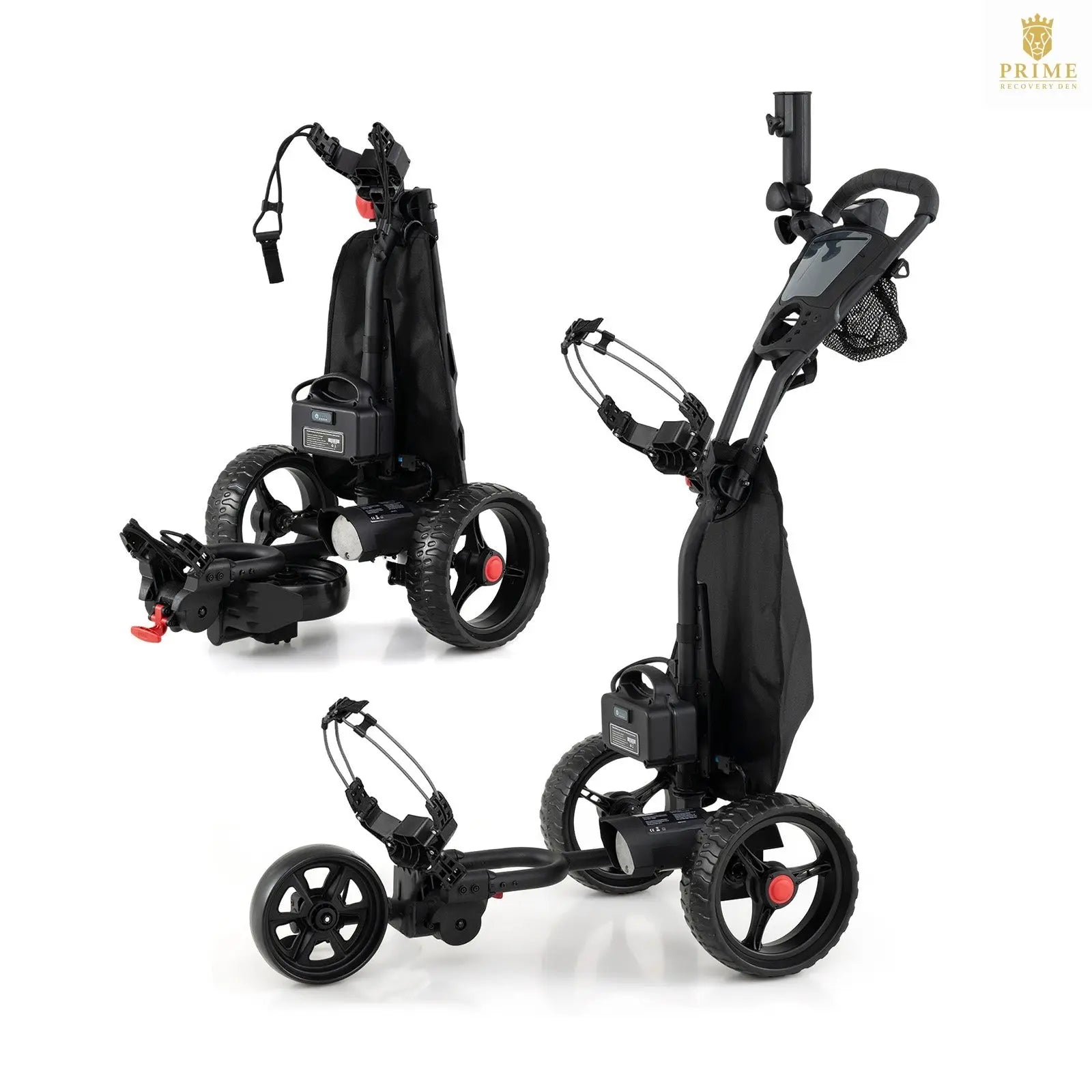 Electric Golf Push Cart – 3-Wheel, 9-Speed, Cooler Bag & USB Port