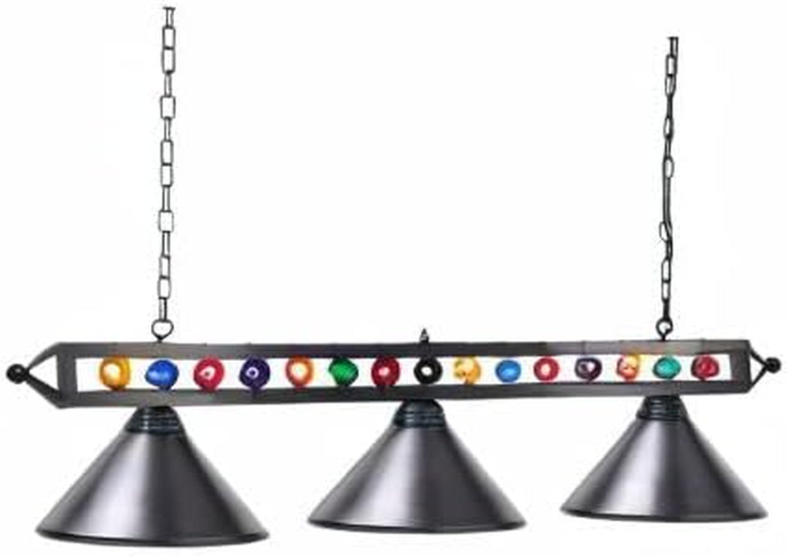 59 Inch Pool Table Light for Game Room with Billiard Ball Decor