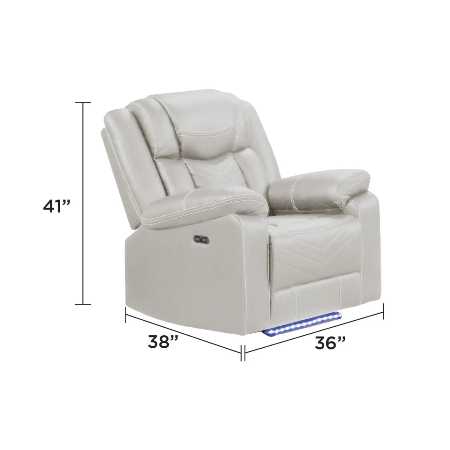 Challenger - LED Power Recliner Chair Unique Piece Furniture