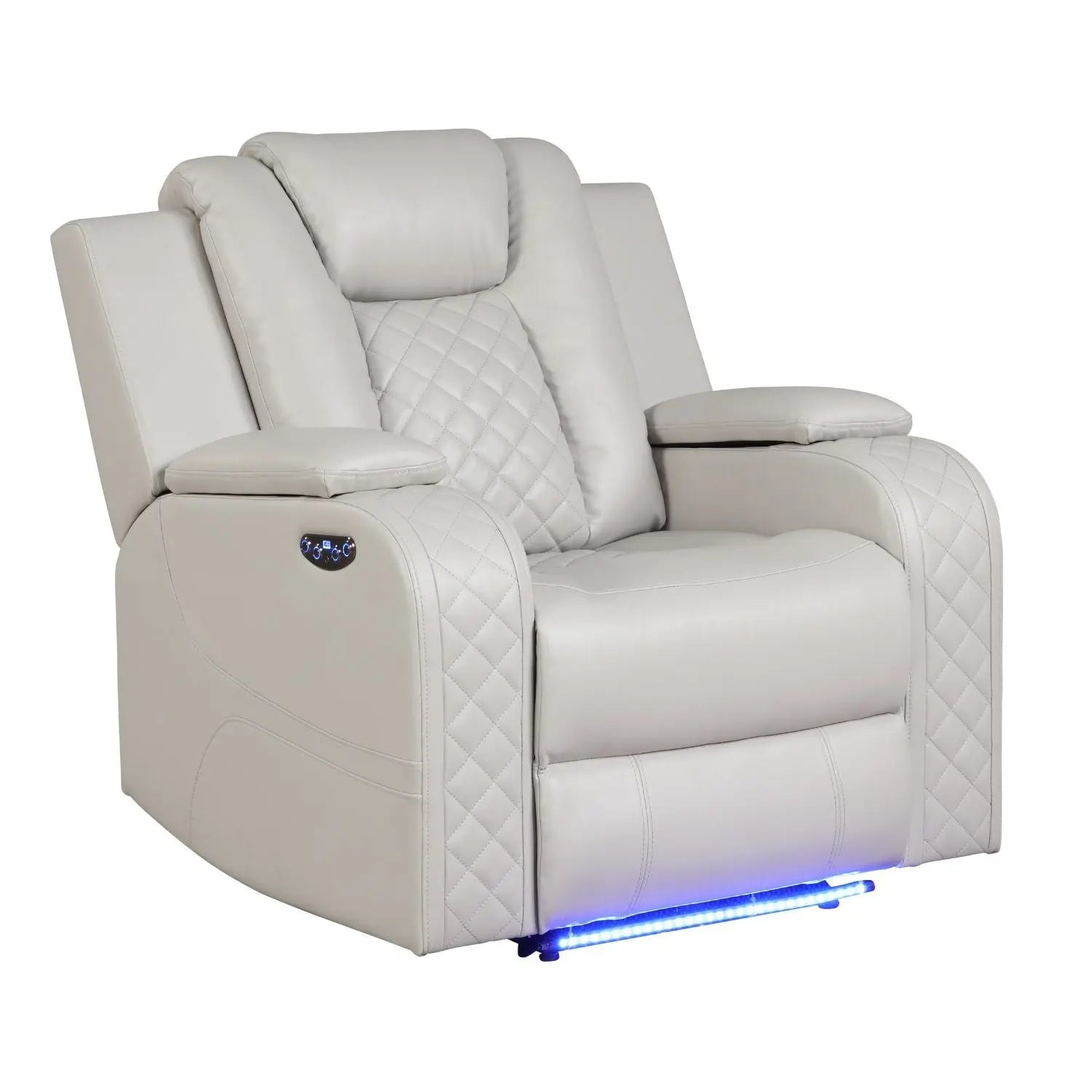 Benz - LED & Power Recliner Chair With Adjustable Headrest Unique Piece Furniture