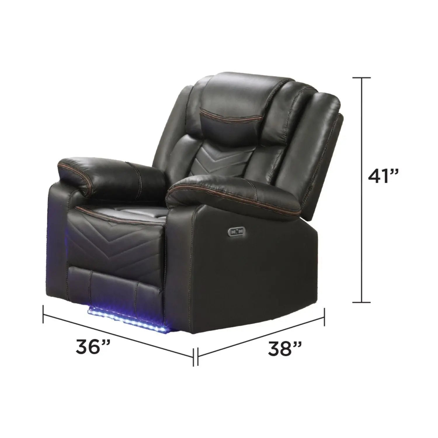 Challenger - LED Power Recliner Chair Unique Piece Furniture