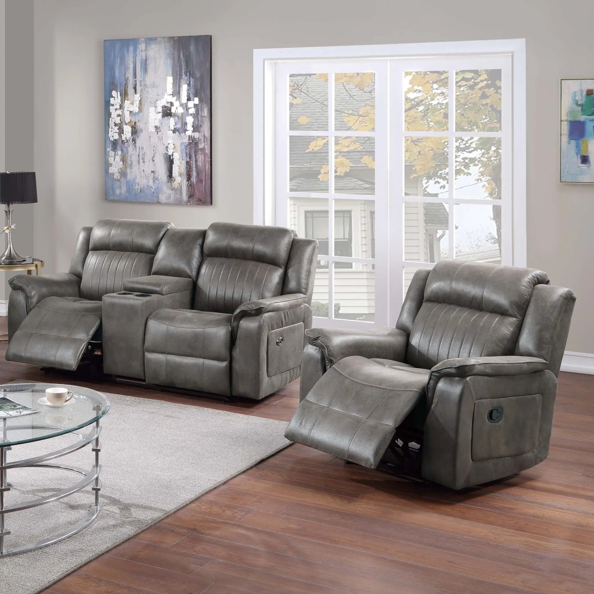 Contemporary Living Room Set, Horizontal And Vertical Tufting HouseOfZazla