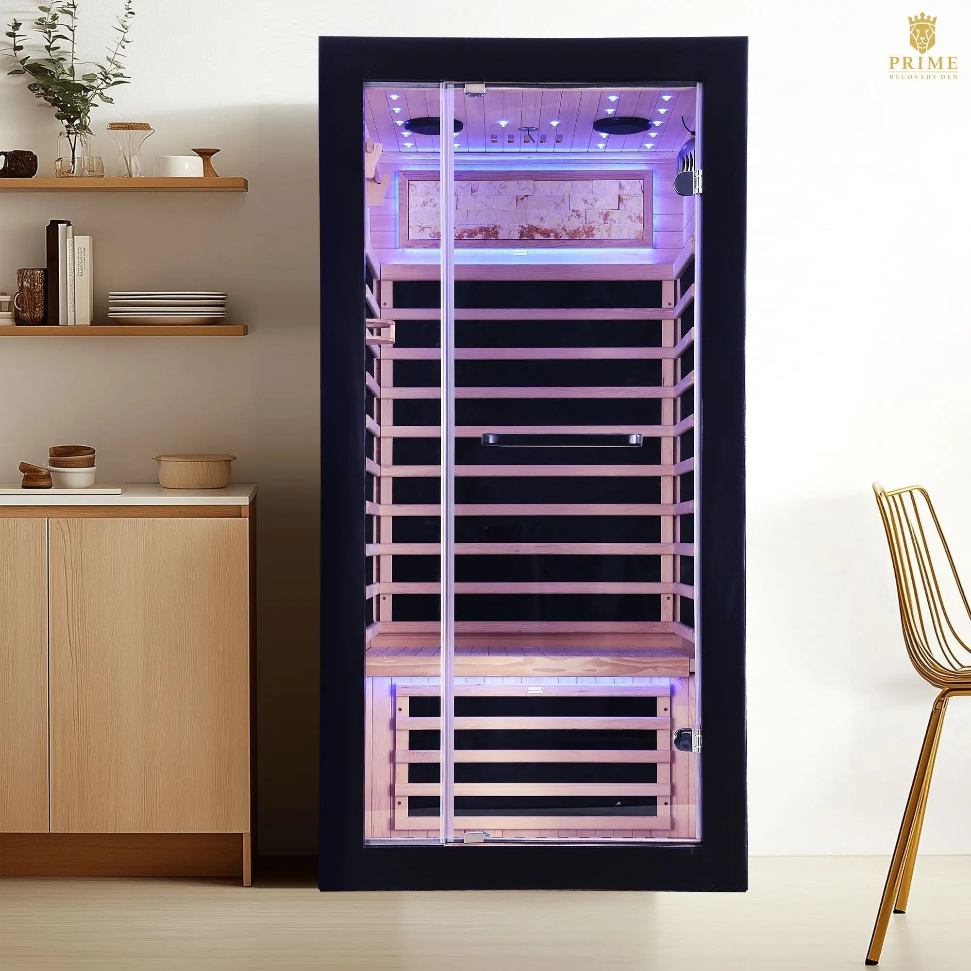 Single-person starlight ceiling lighting sauna