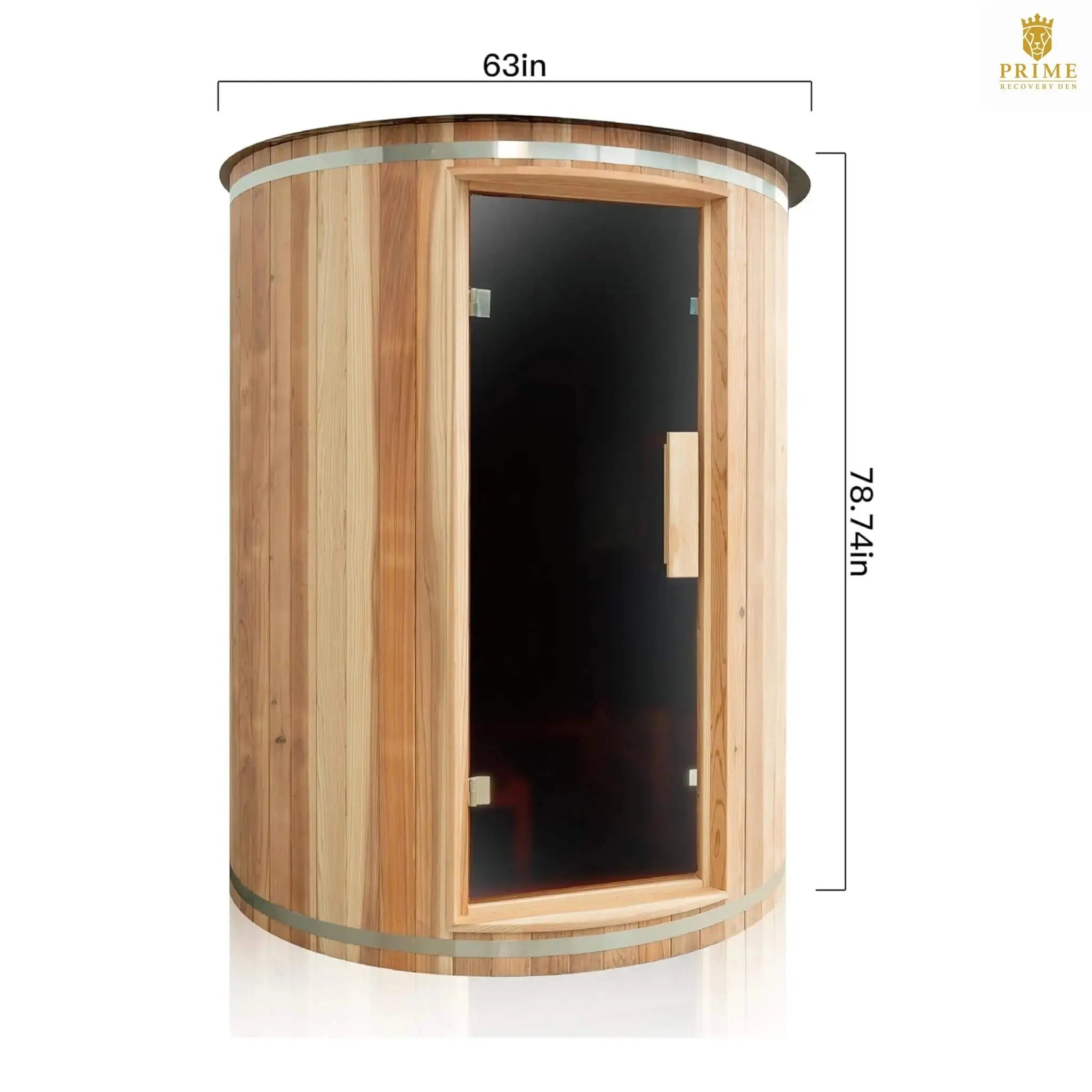 Thermora Barcelona Premium 78-Inch 4-Person Cedar Wood Outdoor Vertical Barrel Sauna With 6KW Heater, LED Lights And Stones (SAK74813) SAKSBY WHOLESALE