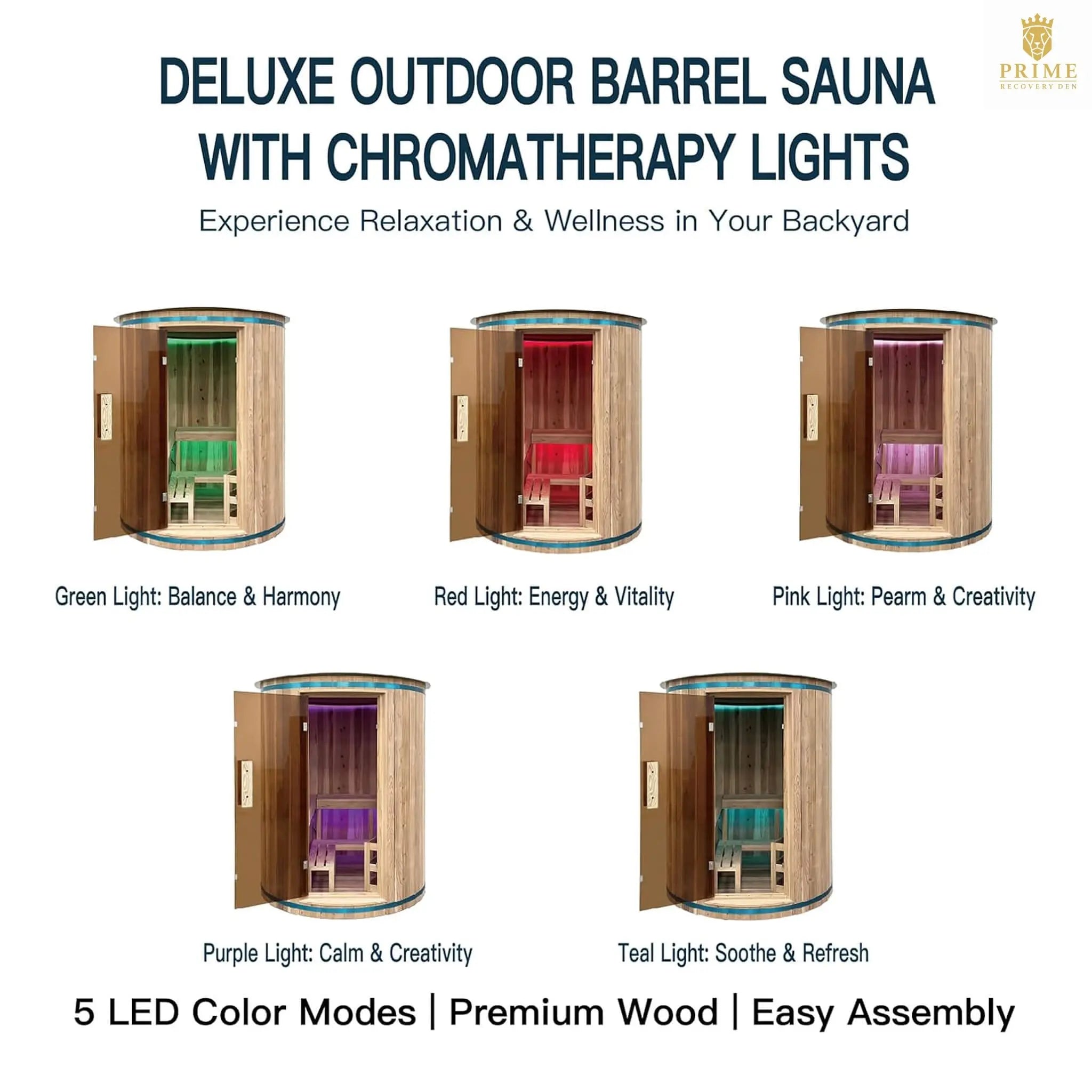 Thermora Barcelona Premium 78-Inch 4-Person Cedar Wood Outdoor Vertical Barrel Sauna With 6KW Heater, LED Lights And Stones (SAK74813) SAKSBY WHOLESALE