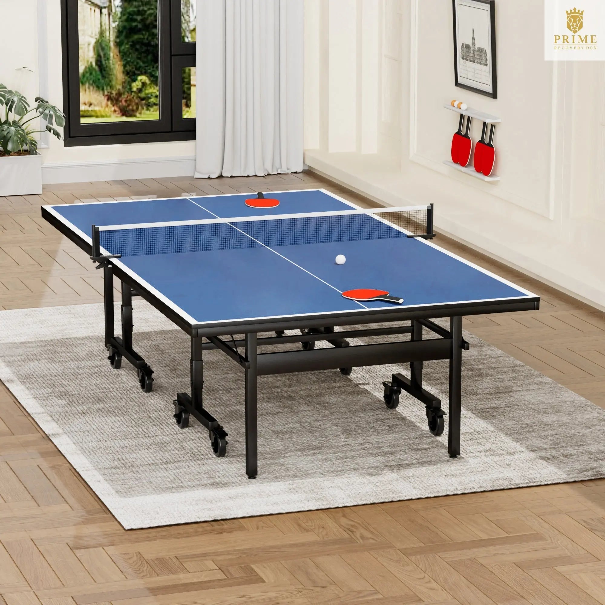 15mm Professional Ping Pong Table – Foldable, Net & Rackets Included