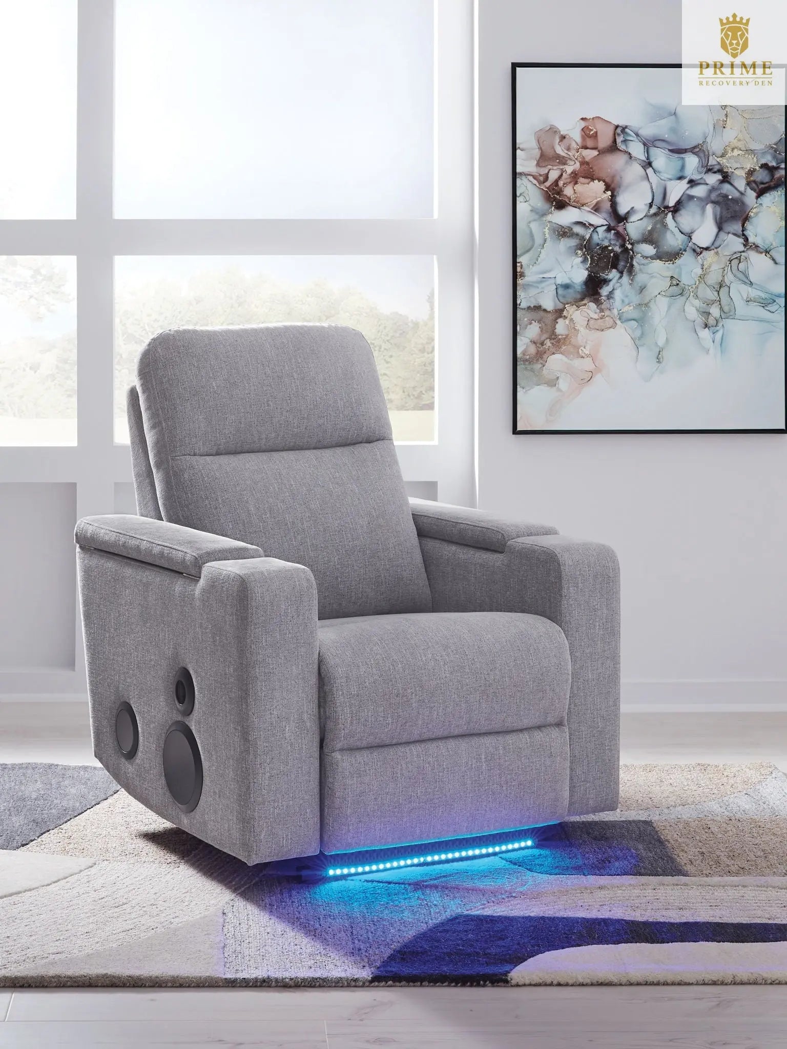Pineland - Glider Power Recliner With Audio System - Pewter