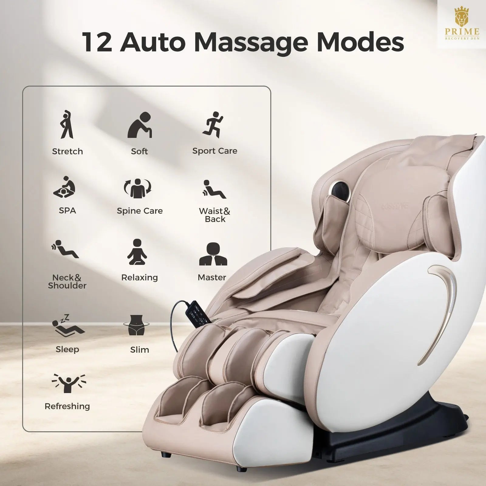 Bosscare - 3D Zero Gravity Massage Chair, Full Body Shiatsu Recliner With App