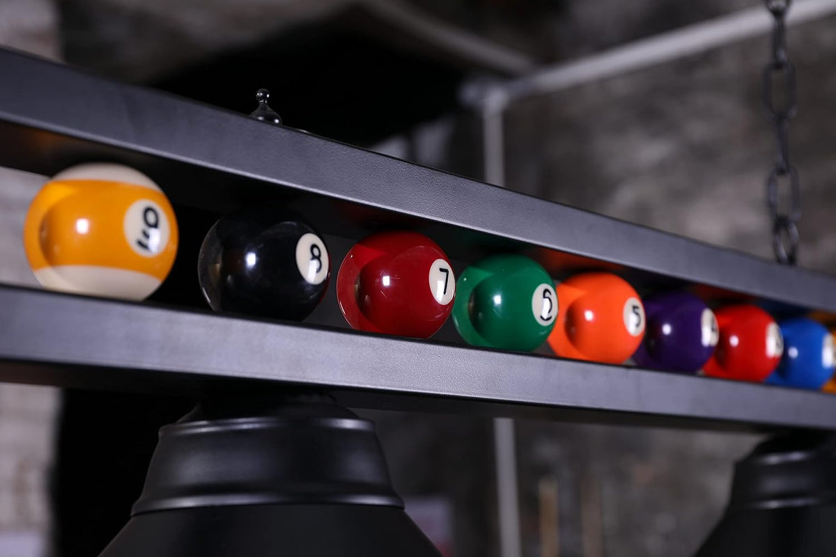 59 Inch Pool Table Light for Game Room with Billiard Ball Decor