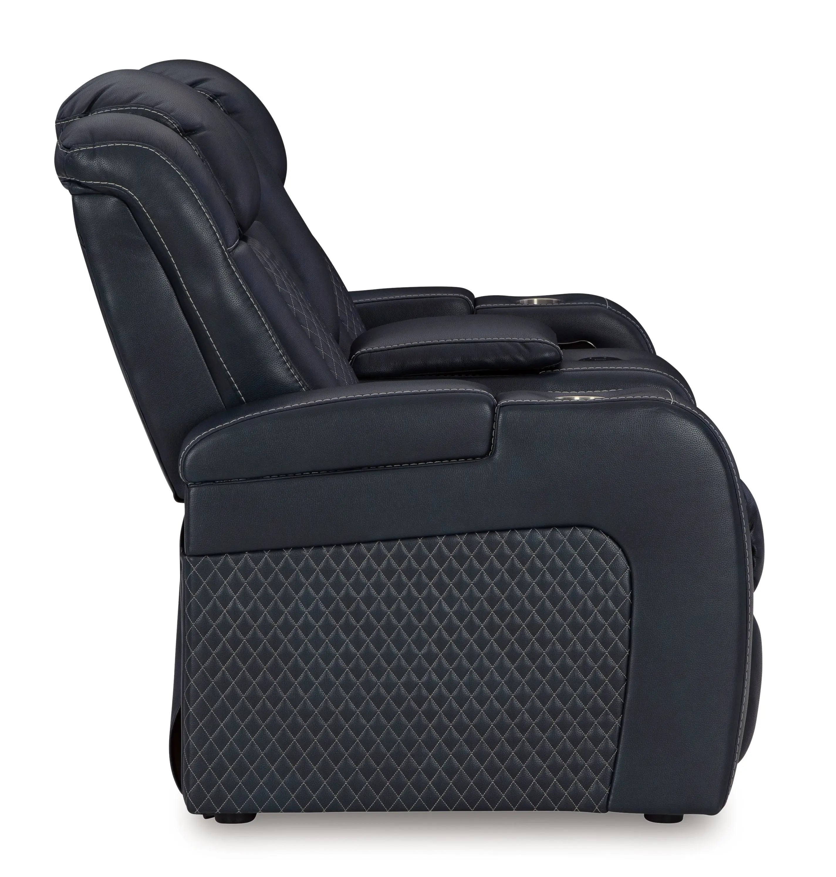 Fyne-dyme - Power Reclining Loveseat With Console/Adj Hdrst Unique Piece Furniture