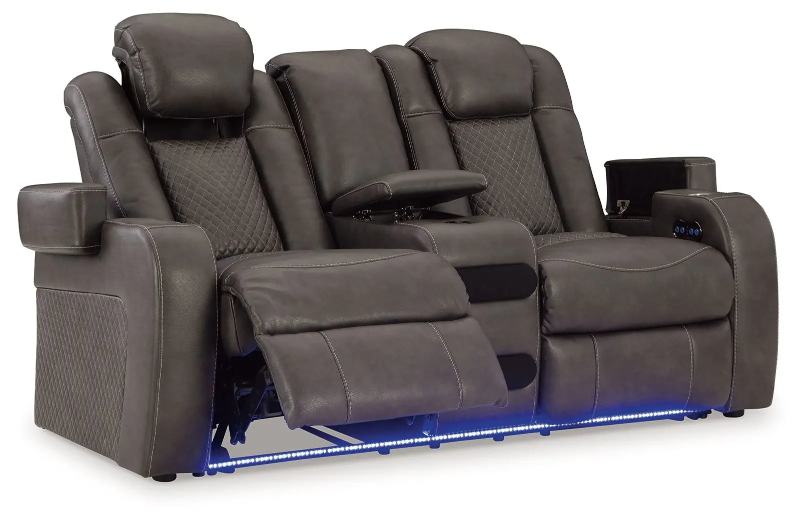 Fyne-dyme - Power Reclining Loveseat With Console/Adj Hdrst Unique Piece Furniture