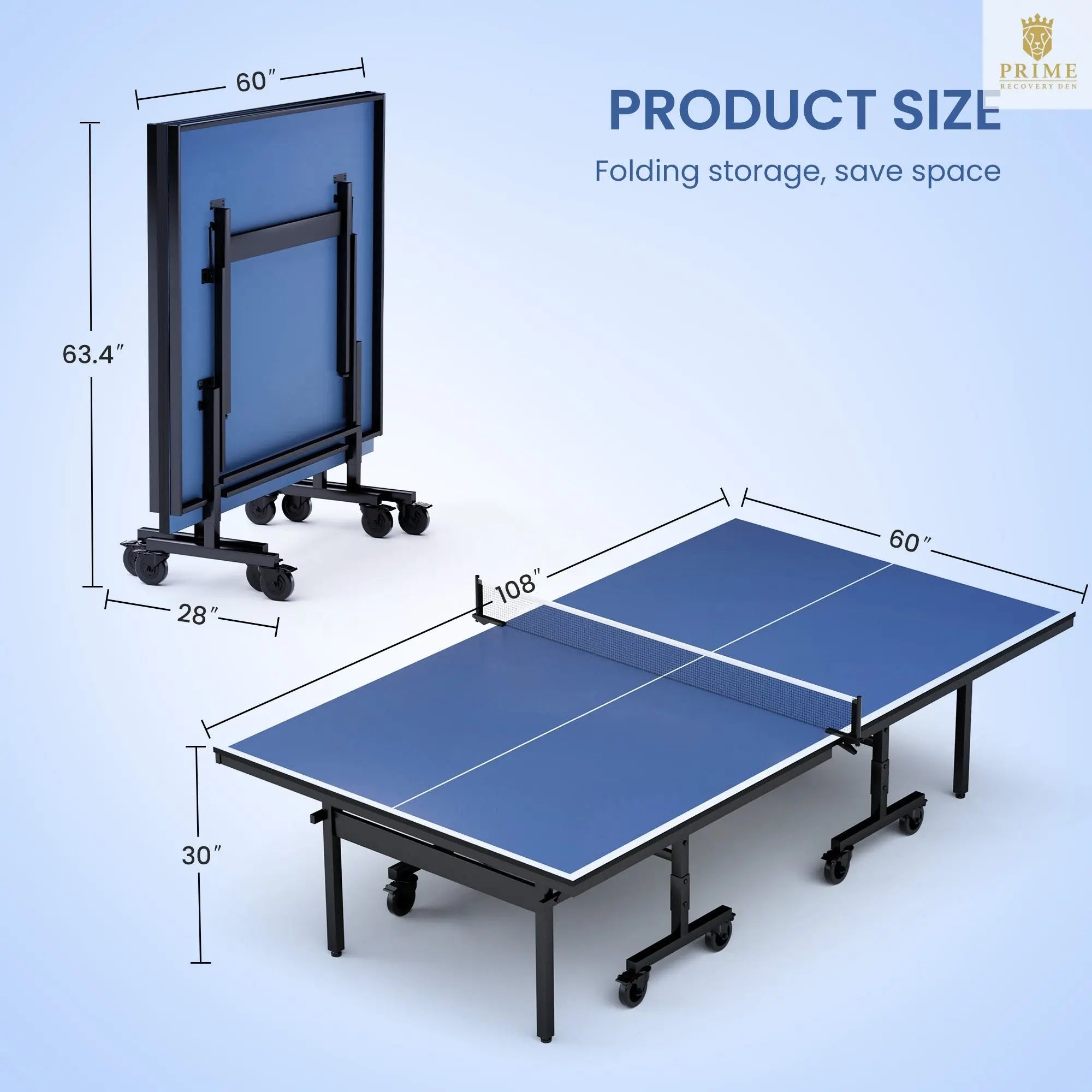 15mm Professional Ping Pong Table – Foldable, Net & Rackets Included