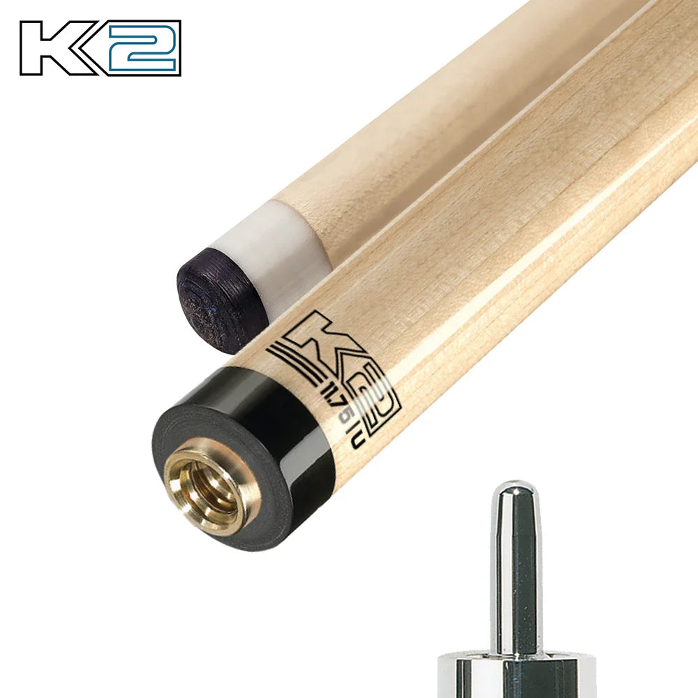 K2 KL192 Cue With Abalone Floating Points & Black Embossed Lizard Wrap