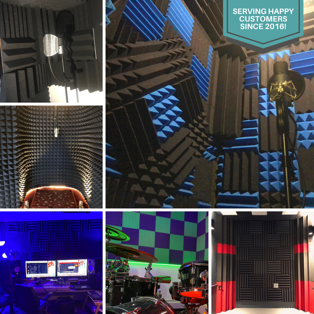 4 Inch Acoustic Foam Wedge Style Panels - 13 Color Options