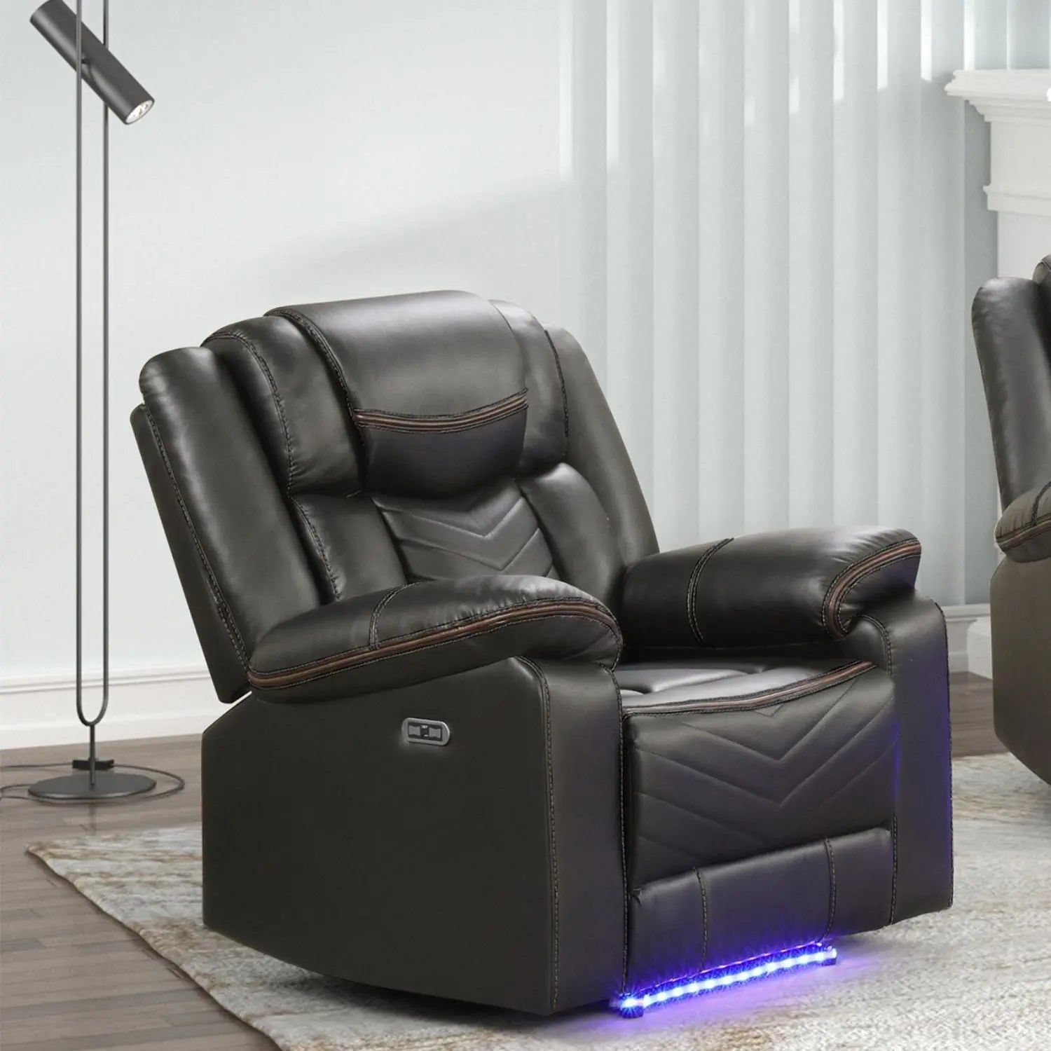 Challenger - LED Power Recliner Chair Unique Piece Furniture