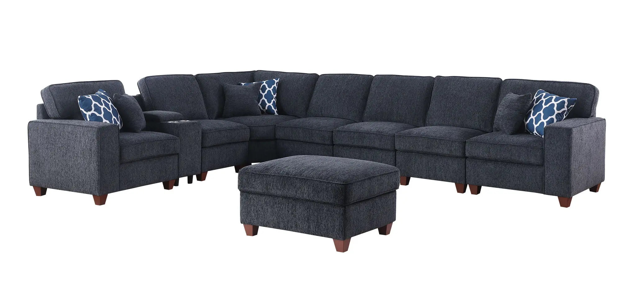Lily - Sectional Sofa With Ottoman - Black Unique Piece Furniture
