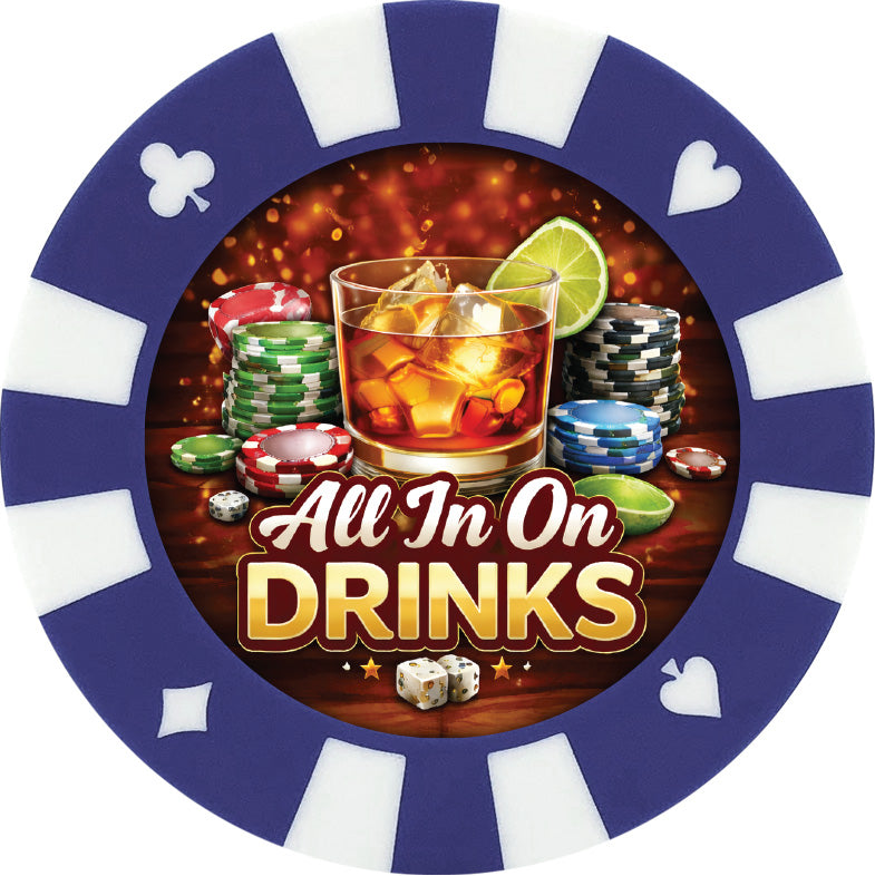 Poker Chip Drink Coasters – Giant Casino-Style Poker Coasters