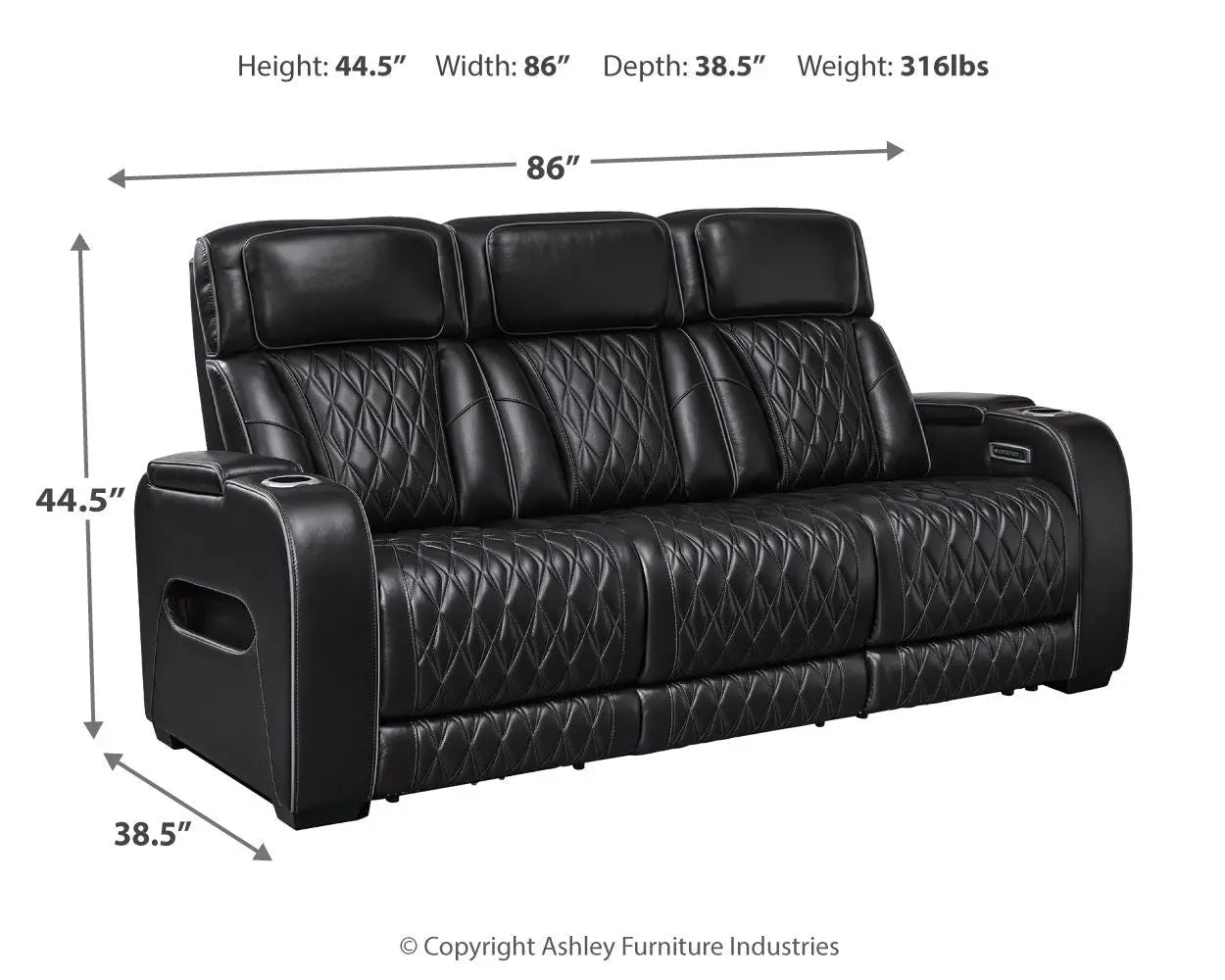Boyington - Power Reclining Sofa With Adj Headrest Unique Piece Furniture