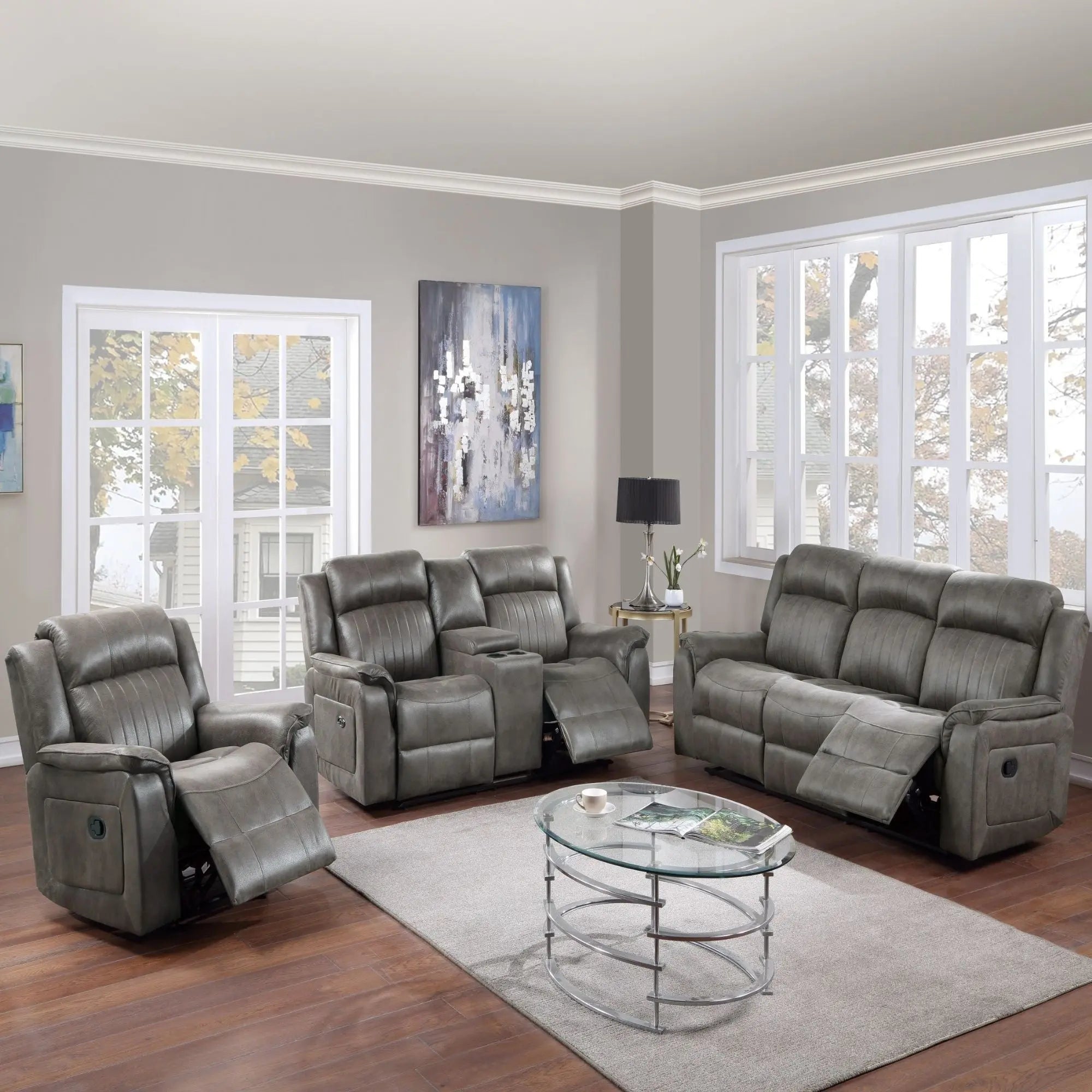 Contemporary Living Room Set, Horizontal And Vertical Tufting HouseOfZazla