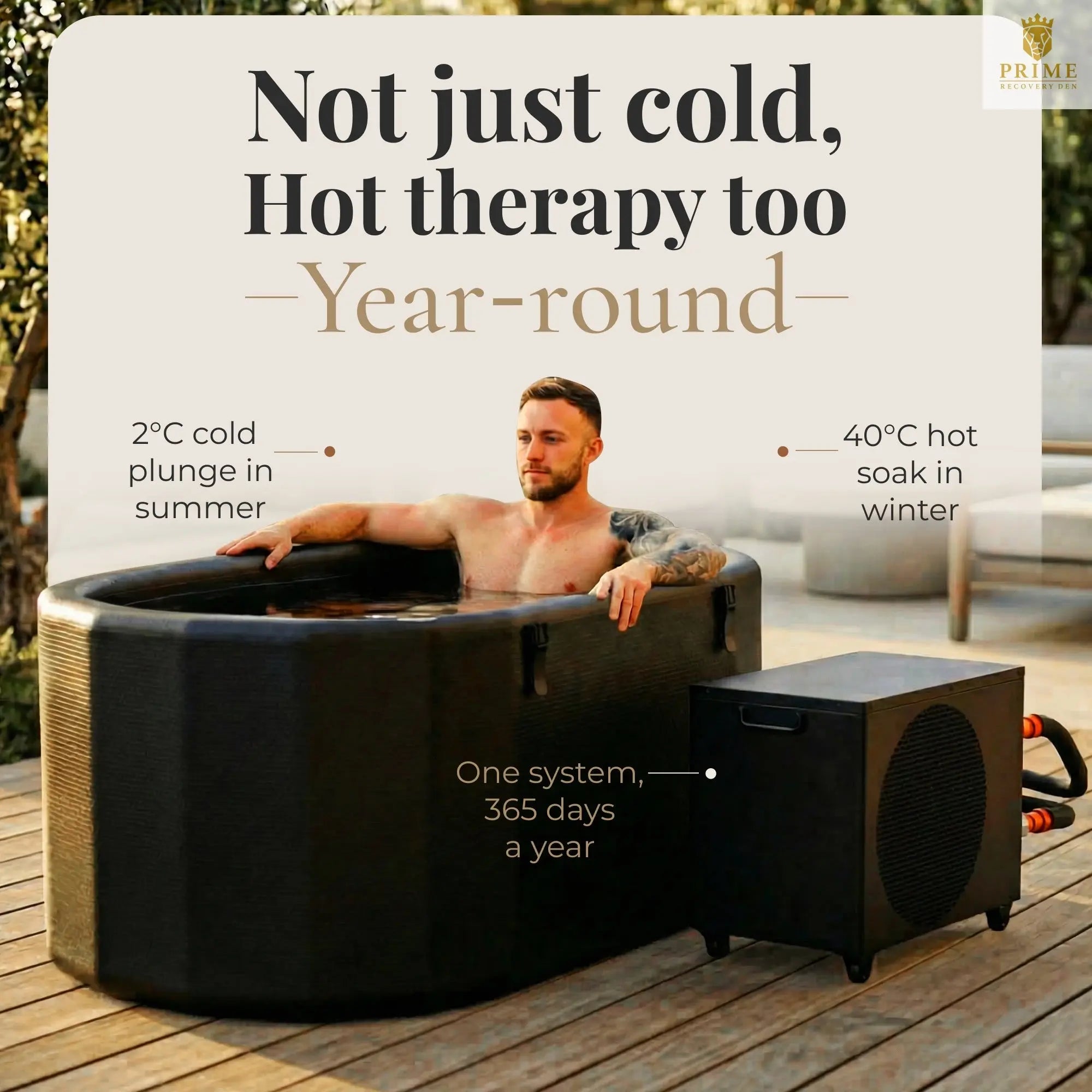 Nicebeam Cryo Pro XXL Inflatable Cold Plunge Tub – 216 Gal, Chiller-Ready