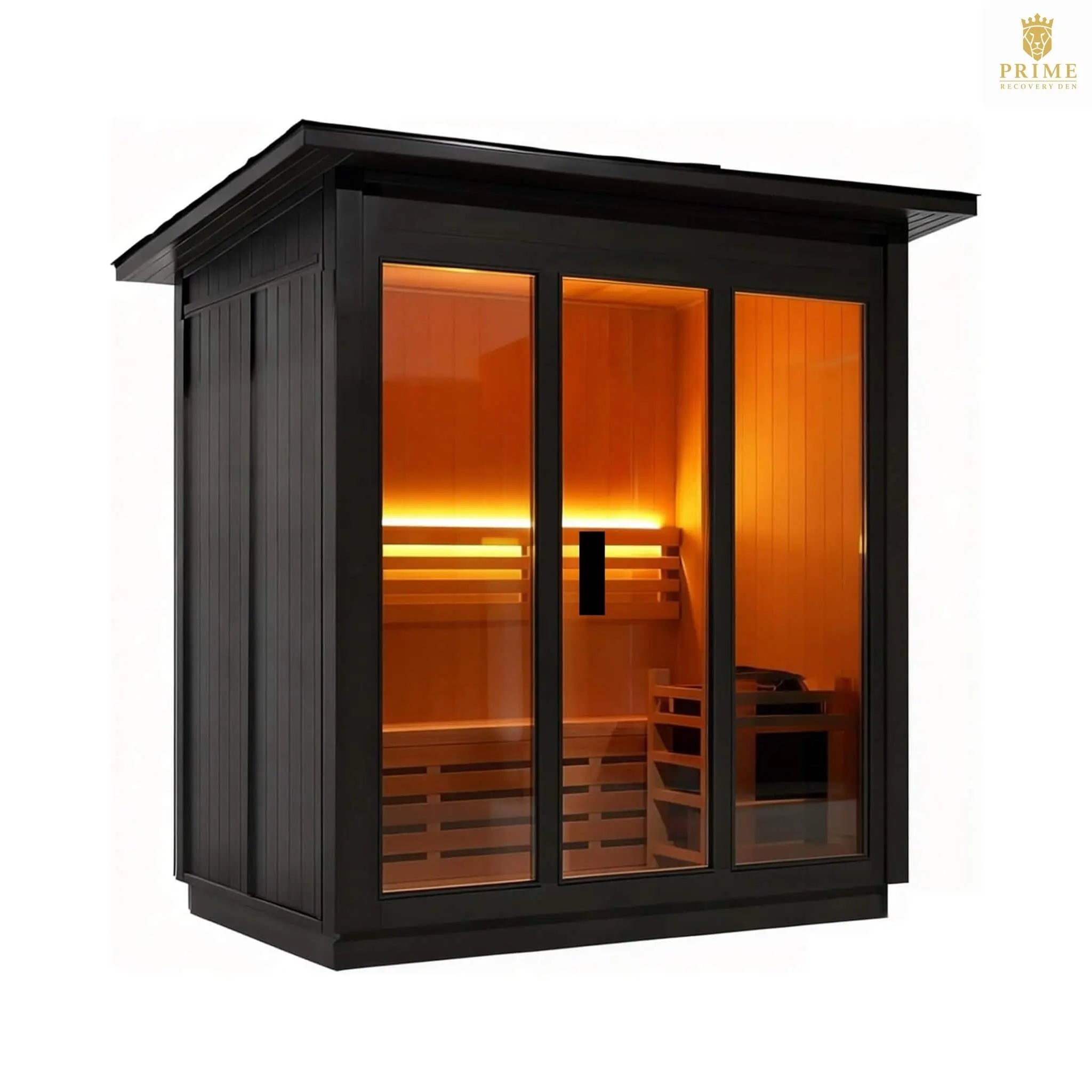 Custom 4-Person Luxury Canadian Hemlock Outdoor Steam Sauna With Heater And Stones [Made-To-Order] (SAK79406) SAKSBY WHOLESALE