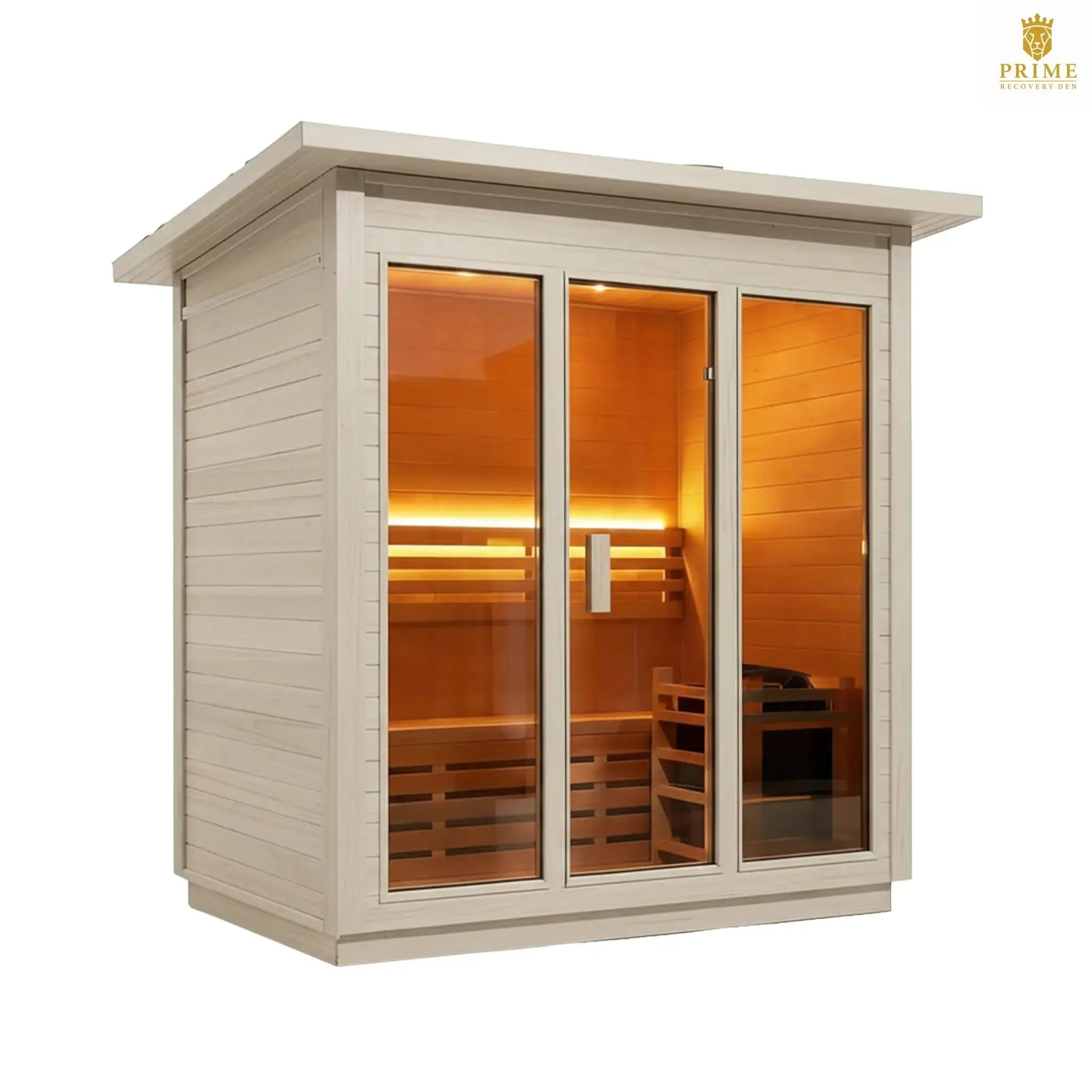 Custom 6-Person Luxury Spruce Outdoor Steam Sauna With Heater And Stones [Made-To-Order] (SAK20378) SAKSBY WHOLESALE