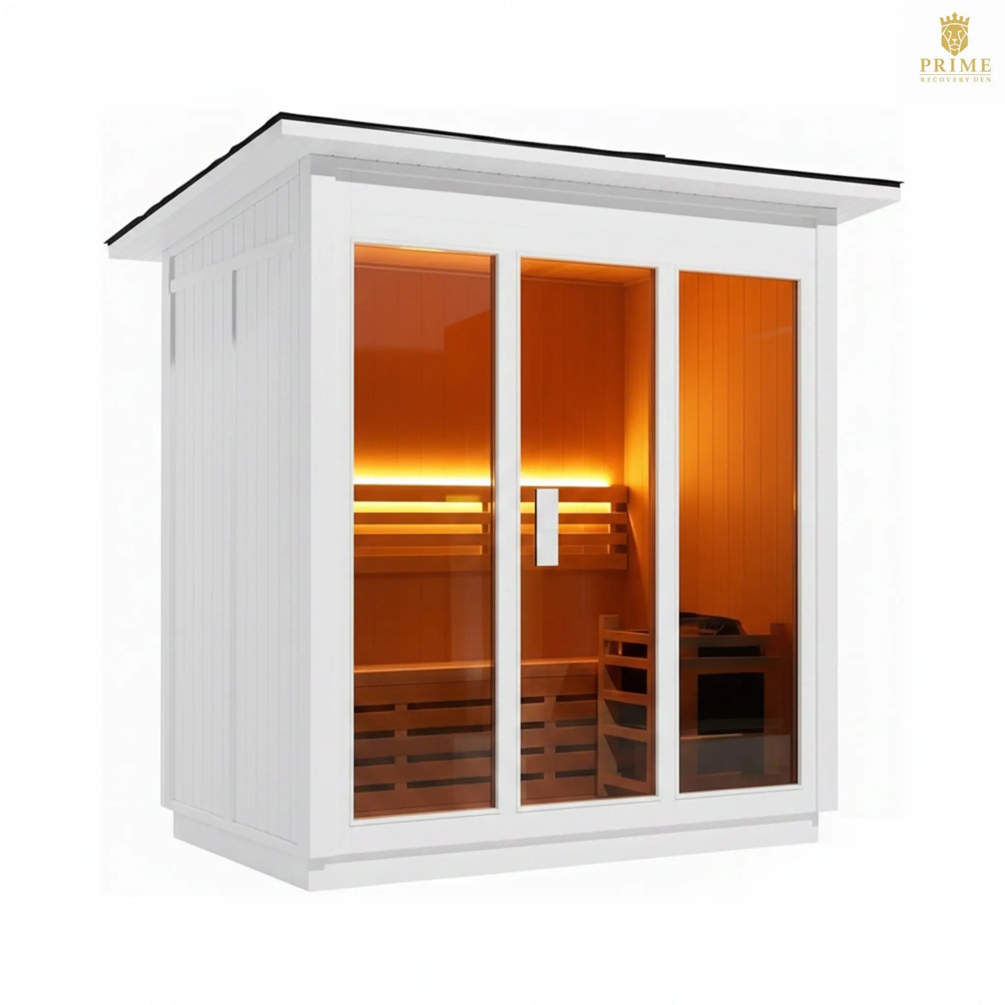 Custom 4-Person Luxury Canadian Red Cedar Outdoor Steam Sauna With Heater And Stones [Made-To-Order] (SAK42068) SAKSBY WHOLESALE