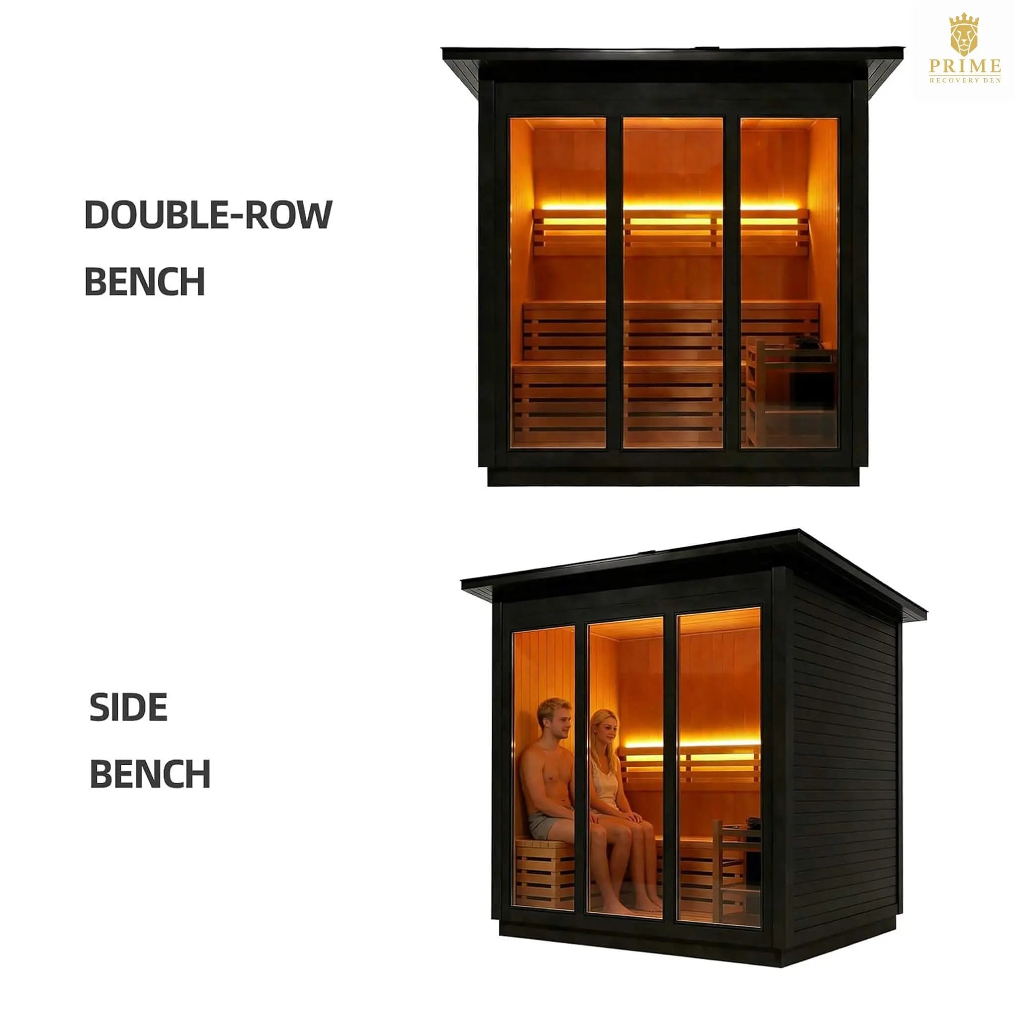 Custom 6-Person Luxury Spruce Outdoor Steam Sauna With Heater And Stones [Made-To-Order] (SAK20378) SAKSBY WHOLESALE