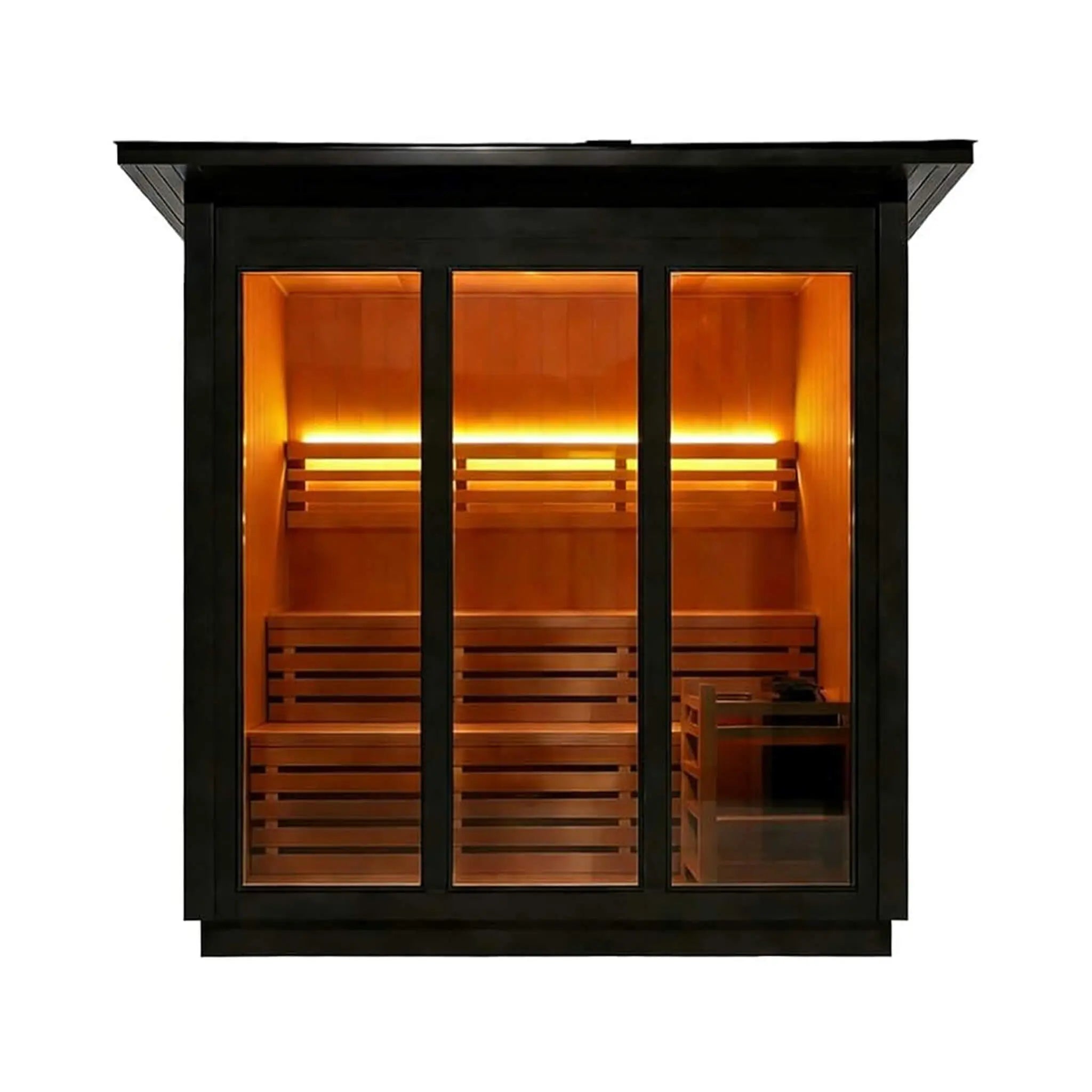 Custom 8-Person Luxury Spruce Outdoor Steam Sauna With Heater And Stones [Made-To-Order] (SAK51642) SAKSBY WHOLESALE