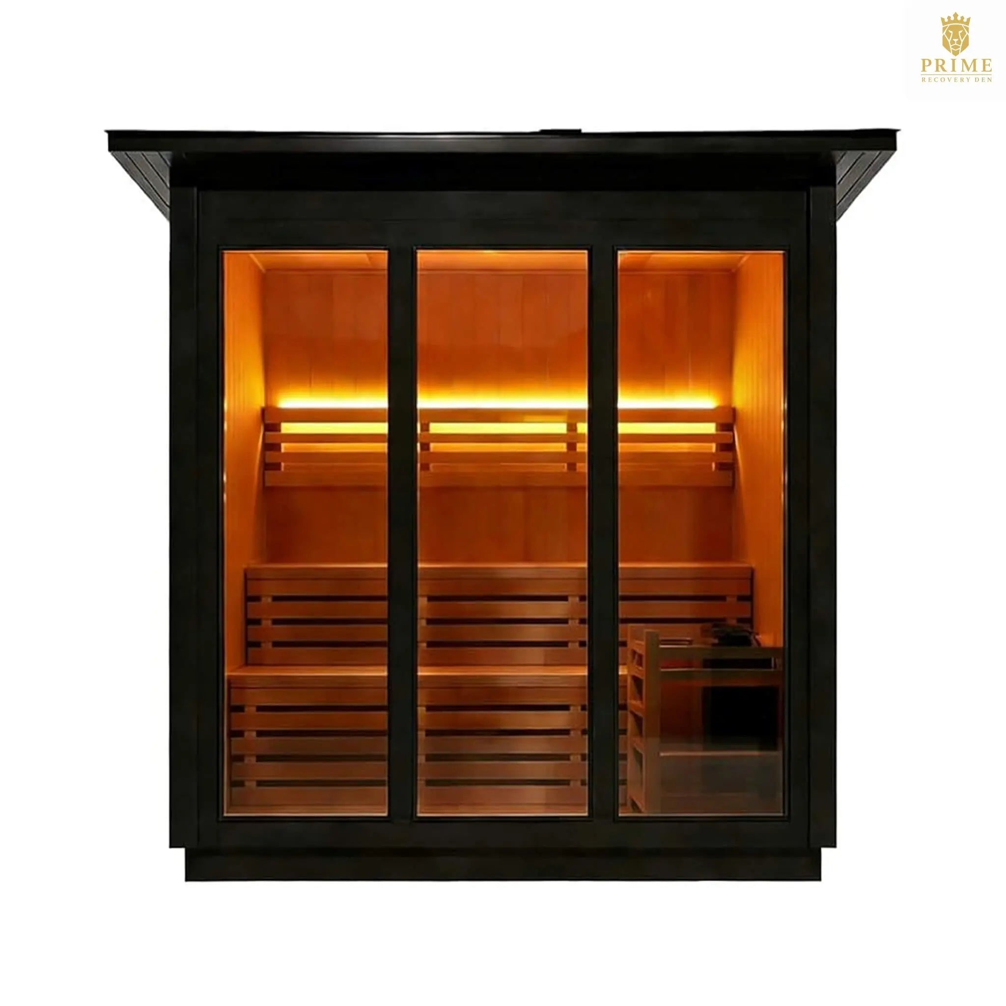 Custom 4-Person Luxury Canadian Red Cedar Outdoor Steam Sauna With Heater And Stones [Made-To-Order] (SAK42068) SAKSBY WHOLESALE