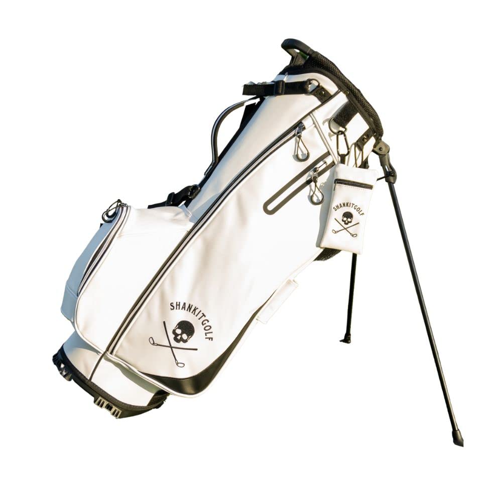 SHANKITGOLF Golf Bag 14 Way Dividers PU Leather with Straps Lightweight Tee Pouch (White)