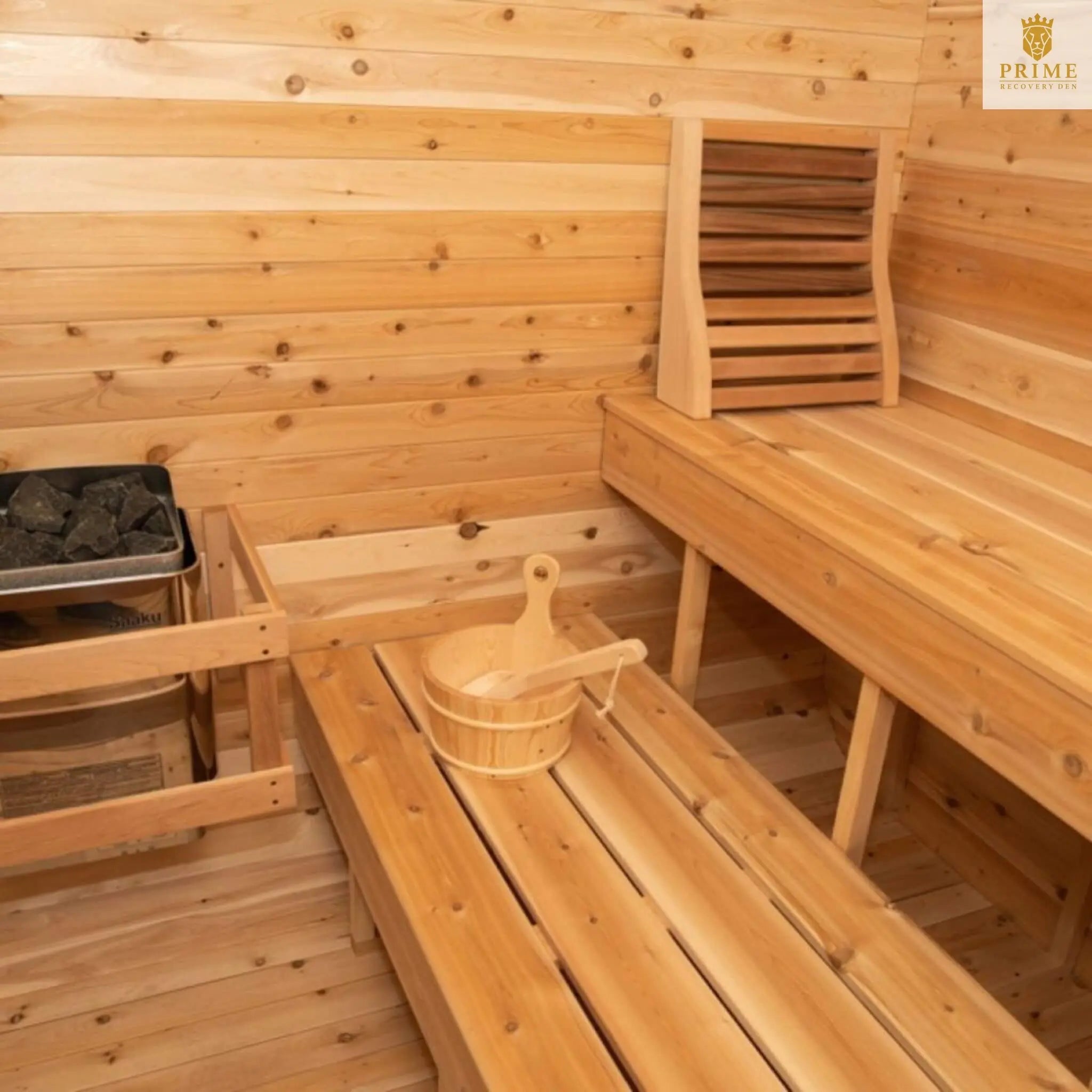 Dundalk Leisurecraft 4-Person Canadian Timber Luna Cube Sauna With Sloped Roof And Front Window [CTC22LU] (SAK96475) SAKSBY WHOLESALE