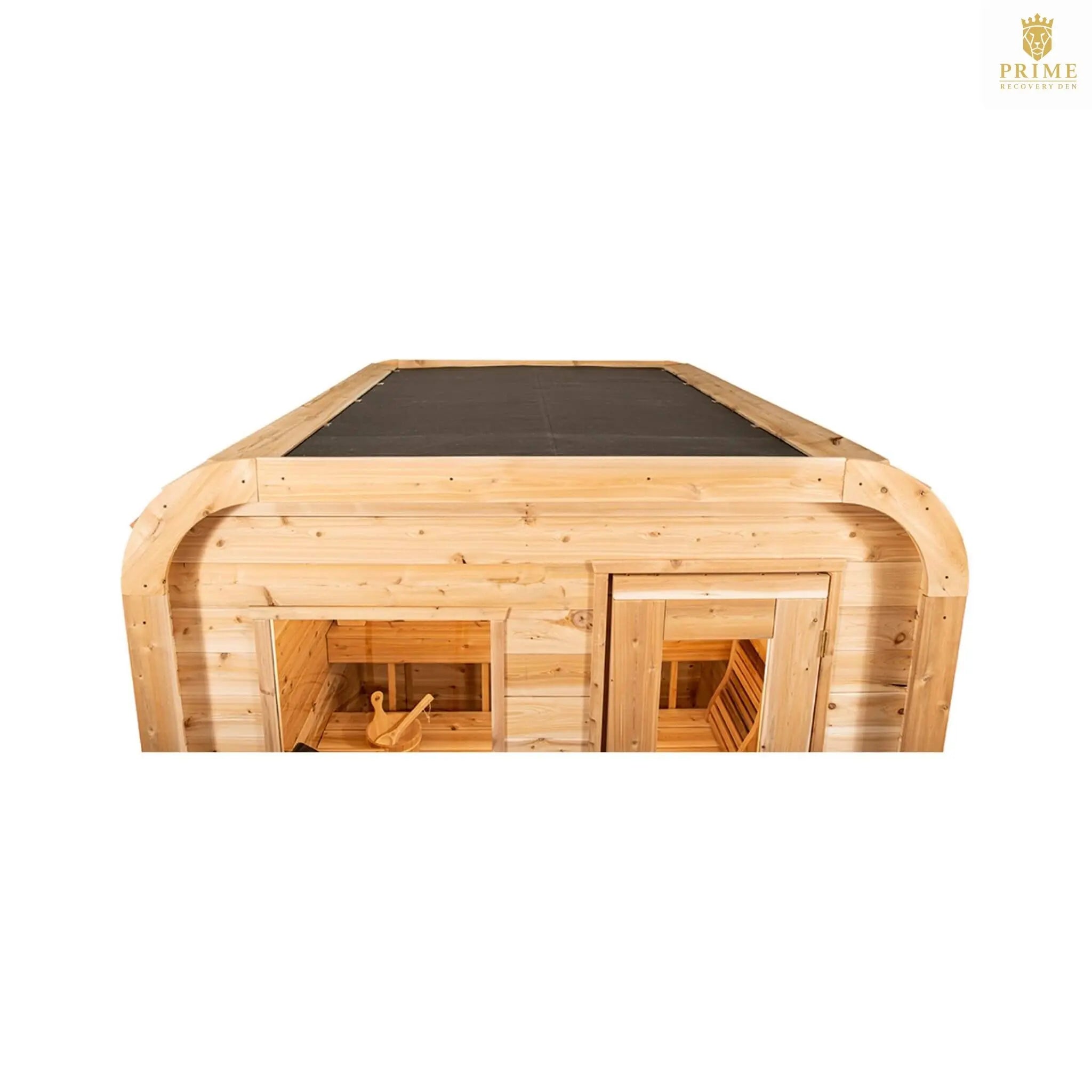 Dundalk Leisurecraft 4-Person Canadian Timber Luna Cube Sauna With Sloped Roof And Front Window [CTC22LU] (SAK96475) SAKSBY WHOLESALE