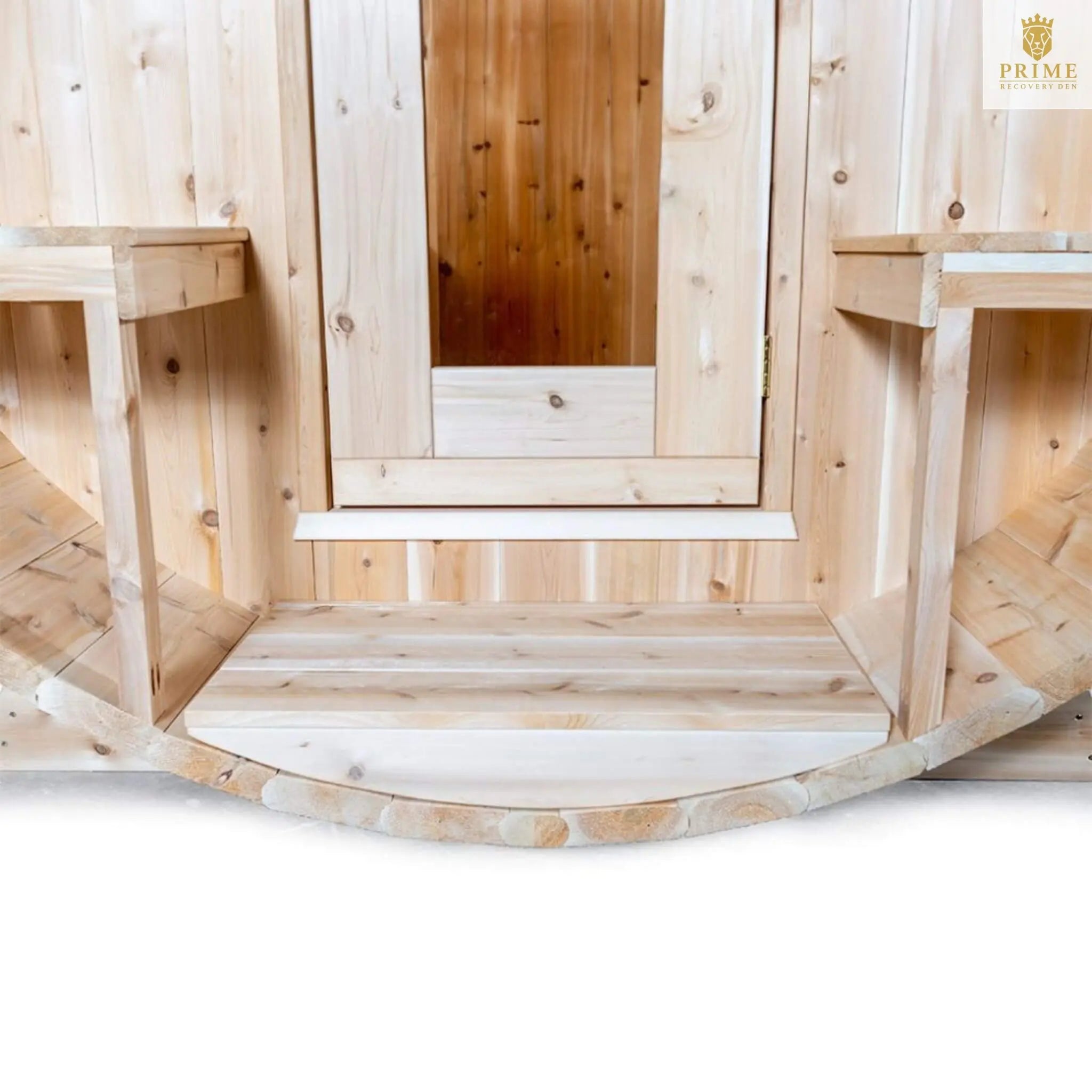 Dundalk Leisurecraft 4-Person Canadian Timber Serenity Barrel Sauna With Solid Wood Benches [CTC2245W] (SAK94862) SAKSBY WHOLESALE