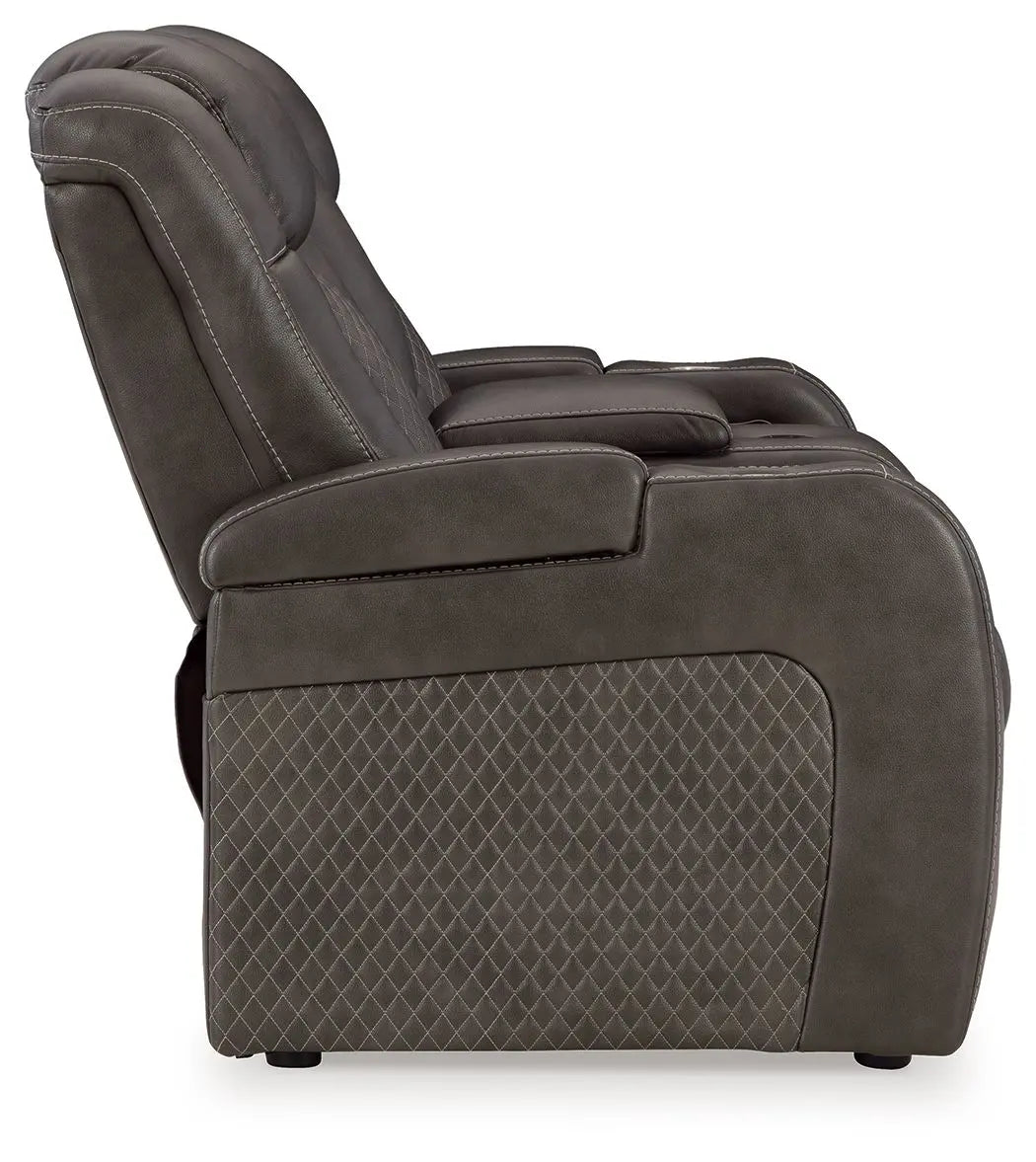 Fyne-dyme - Power Reclining Loveseat With Console/Adj Hdrst Unique Piece Furniture