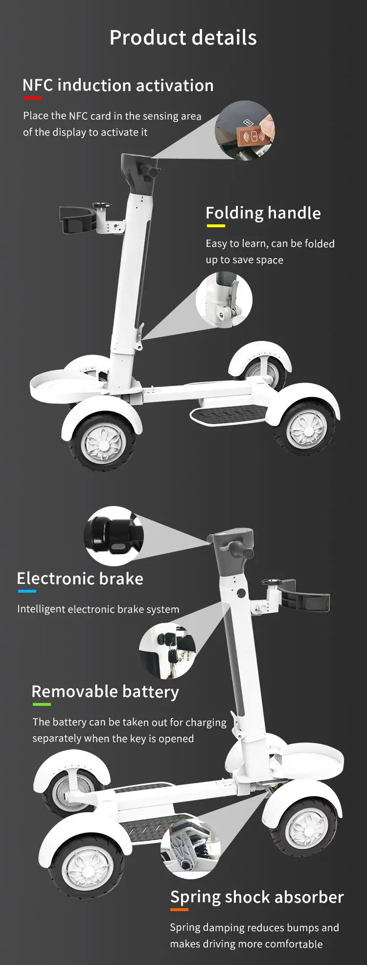 Four Wheel Electric Golf Folding Scooter - Prime Recovery Den