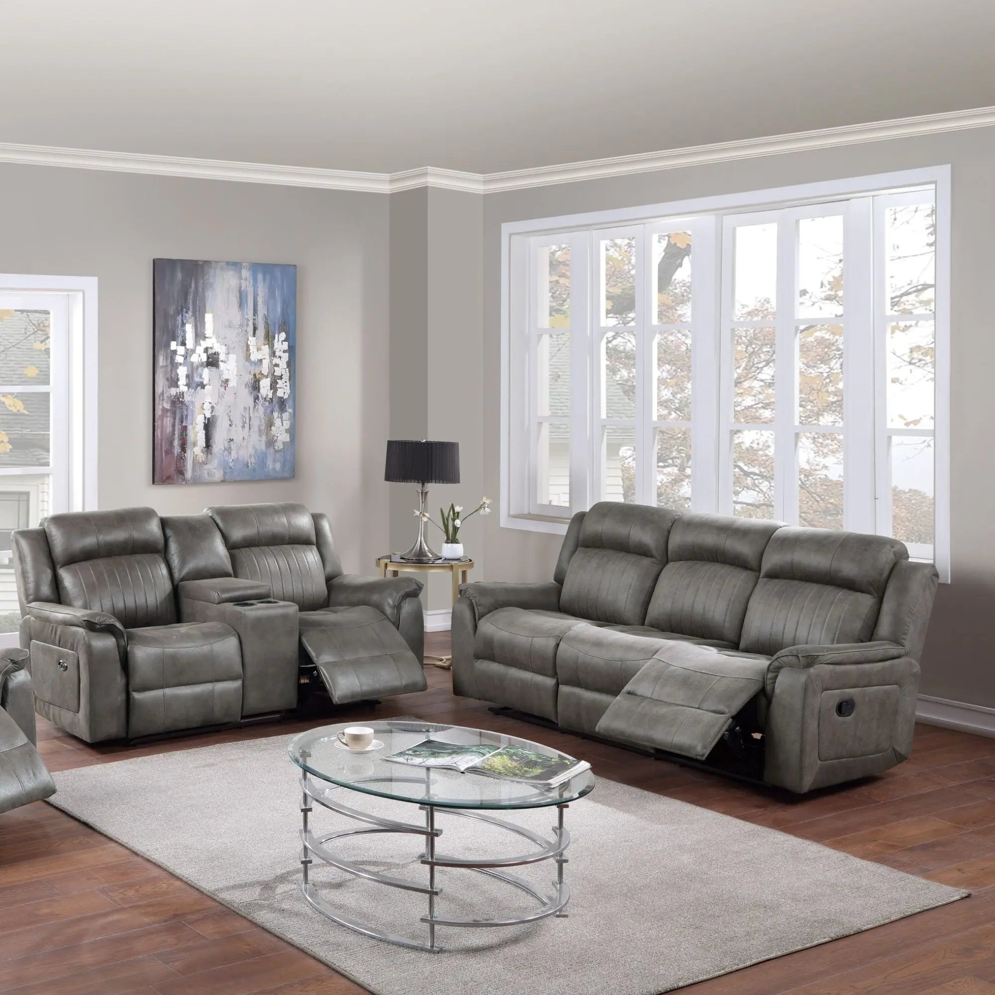 Contemporary Living Room Set, Horizontal And Vertical Tufting HouseOfZazla