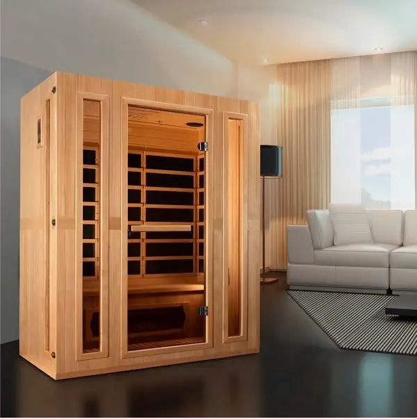 Maxxus "Trinity" Dual Tech 3-Person Low EMF FAR Infrared Sauna with Canadian Hemlock The Sauna Solution LLC
