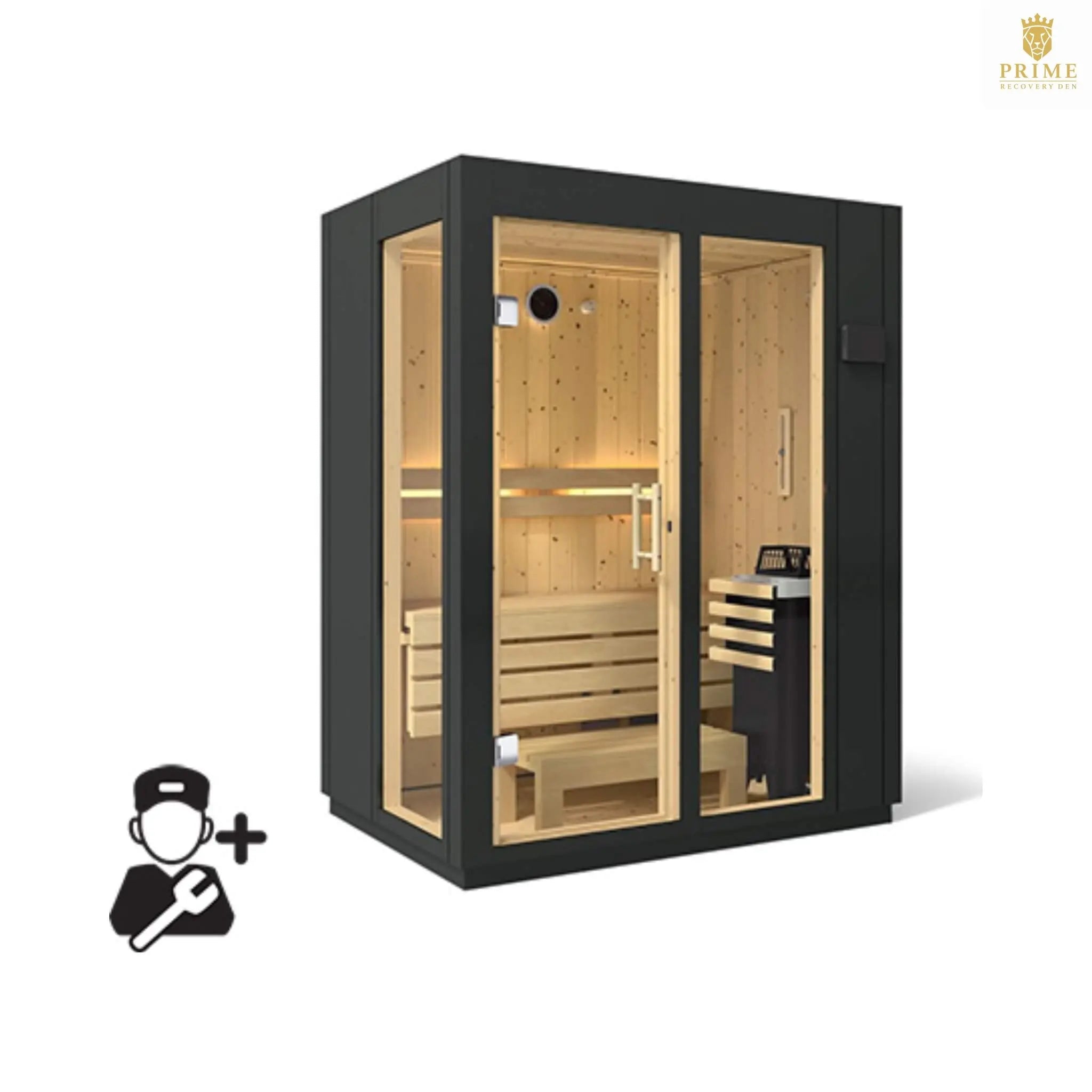 Kohler C1 Indoor Graphite Gray Freestanding Alcove Design Sauna Kit (SAK93182) SAKSBY WHOLESALE