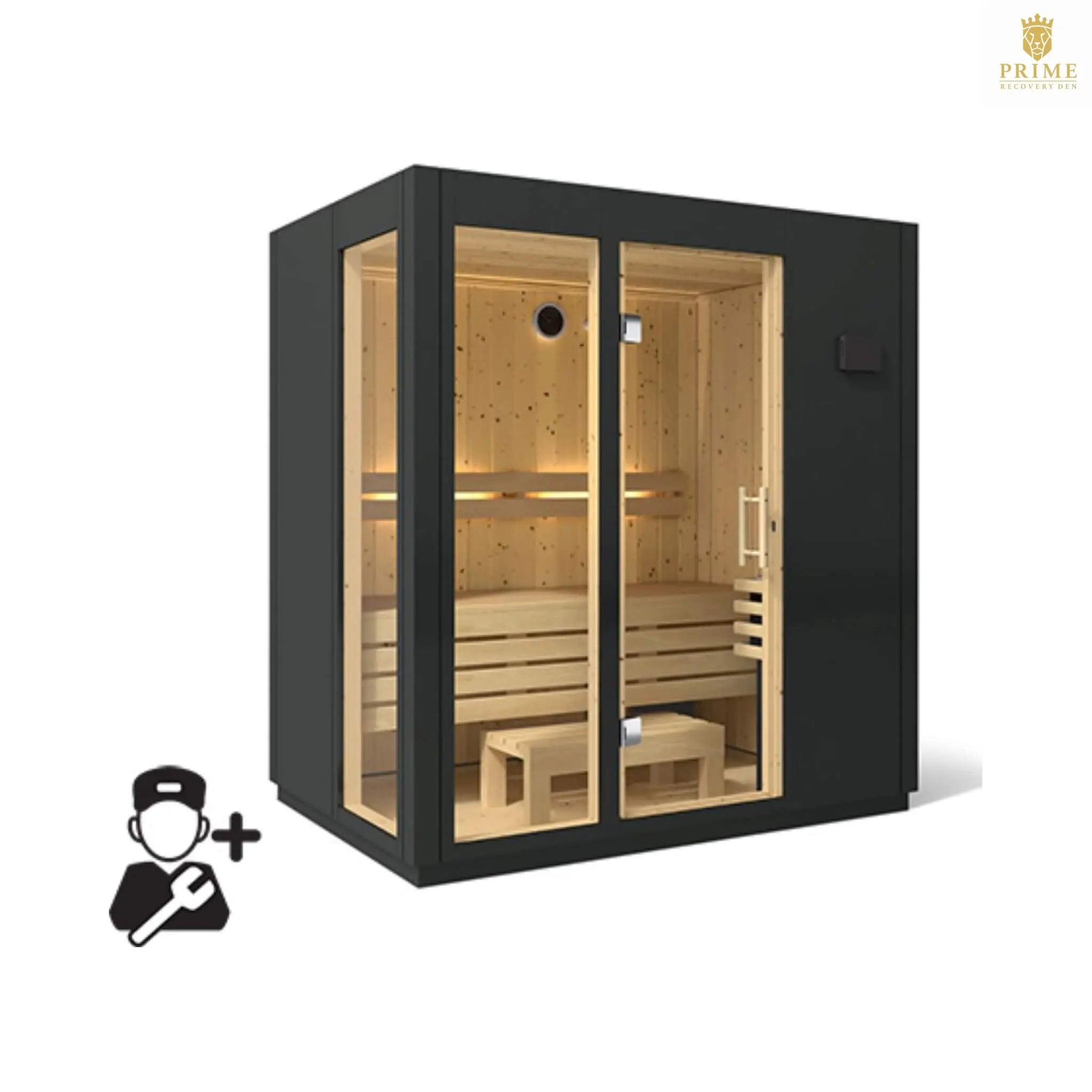 Kohler C1 Indoor Graphite Gray Freestanding Alcove Design Sauna Kit (SAK93182) SAKSBY WHOLESALE