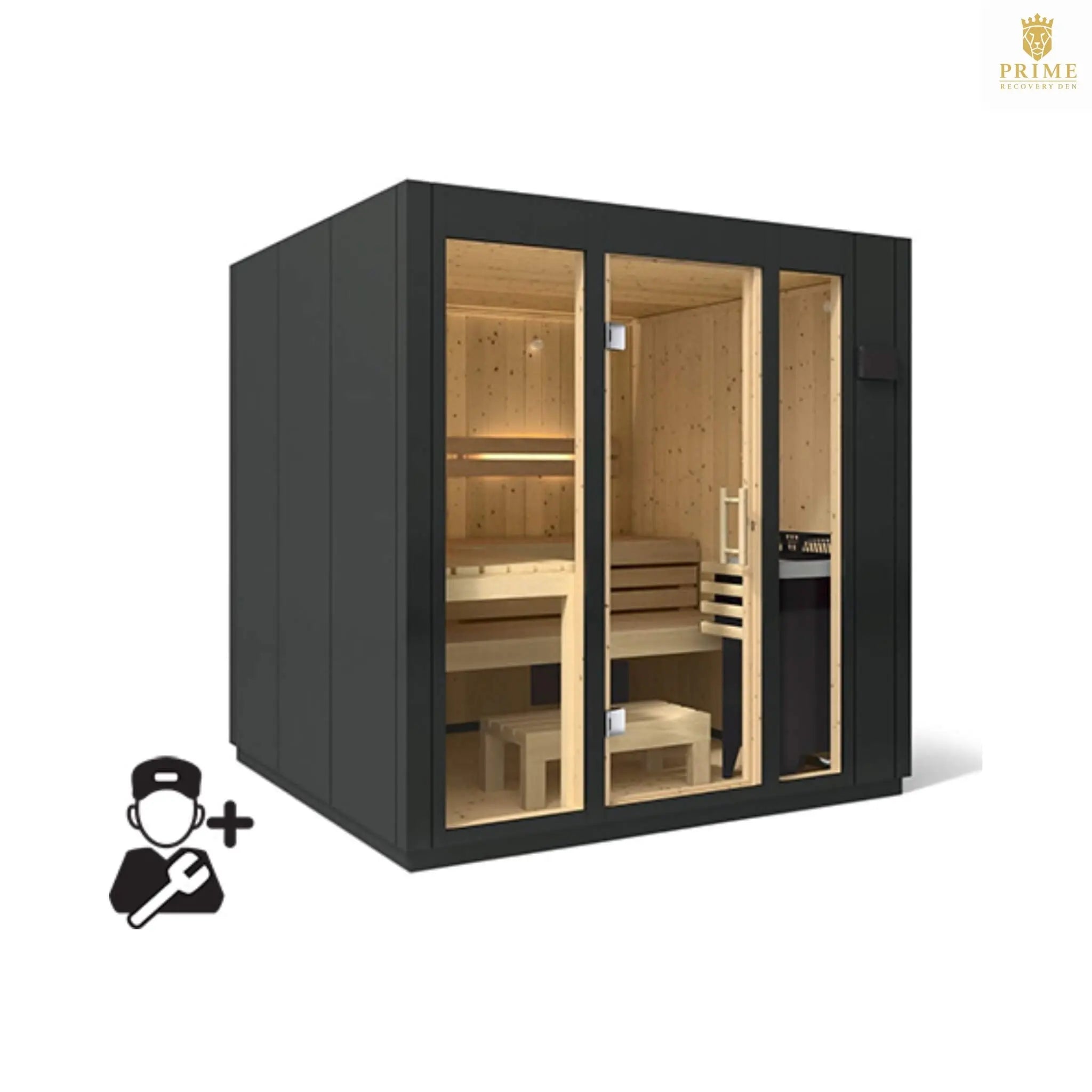 Kohler C1 Indoor Graphite Gray Freestanding Alcove Design Sauna Kit (SAK93182) SAKSBY WHOLESALE