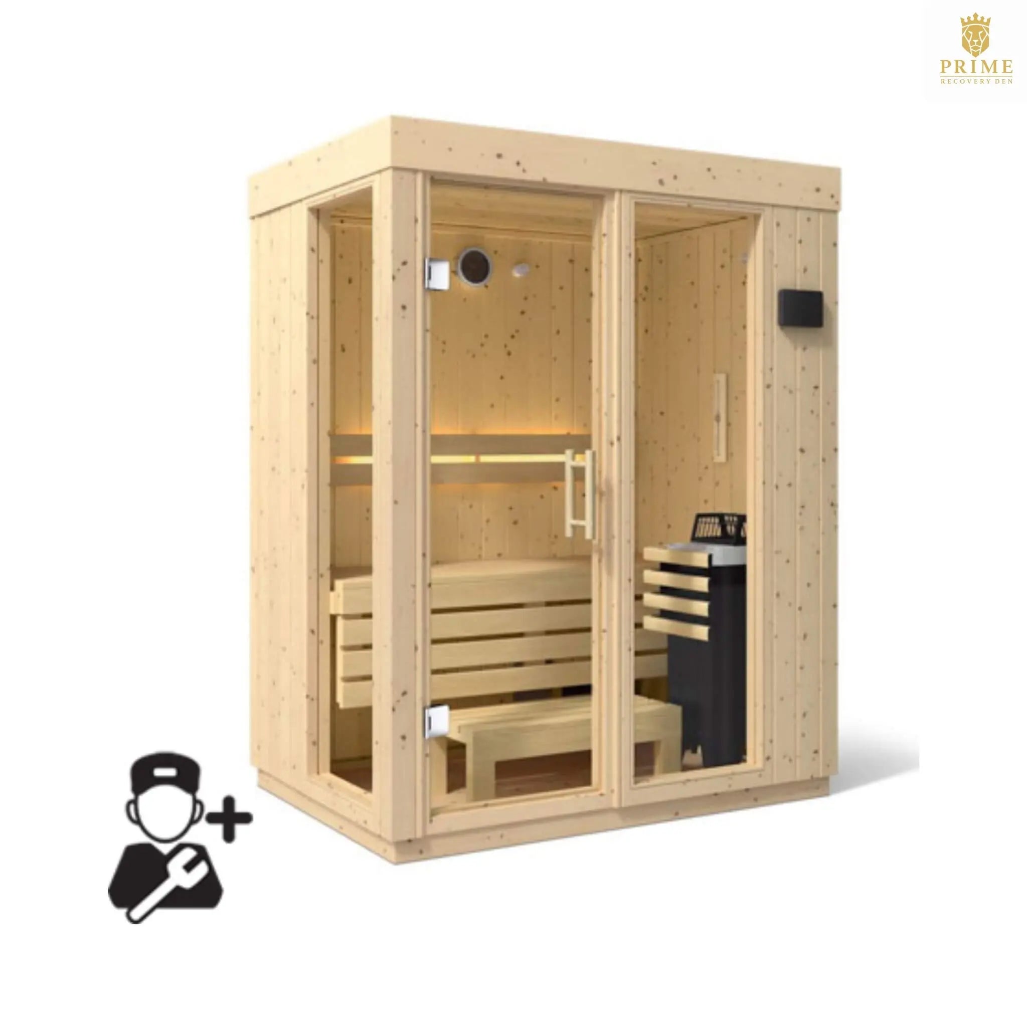 Kohler C1 Luxury Indoor Scandinavian Spruce Home Sauna Kit (SAK60418) SAKSBY WHOLESALE