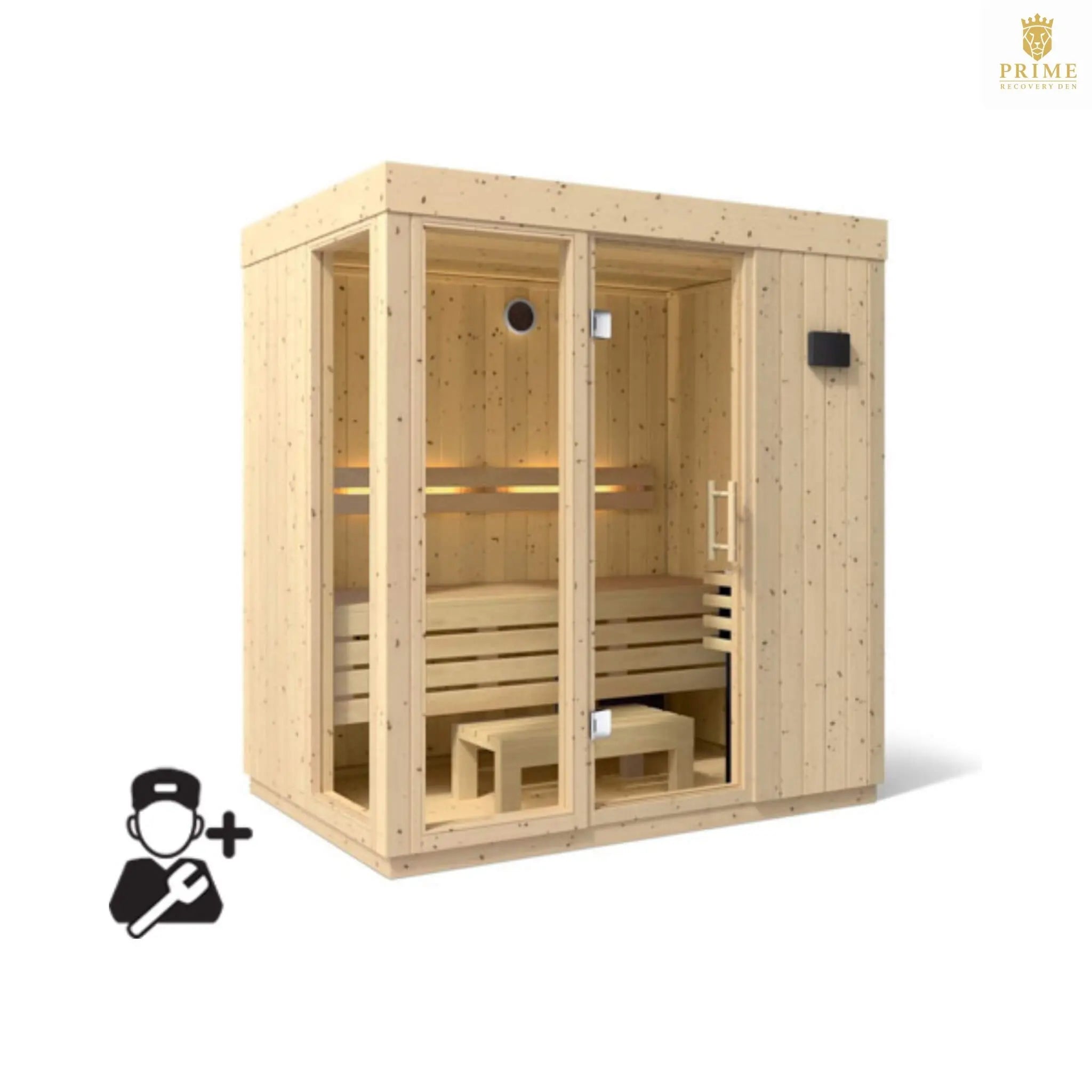 Kohler C1 Luxury Indoor Scandinavian Spruce Home Sauna Kit (SAK60418) SAKSBY WHOLESALE