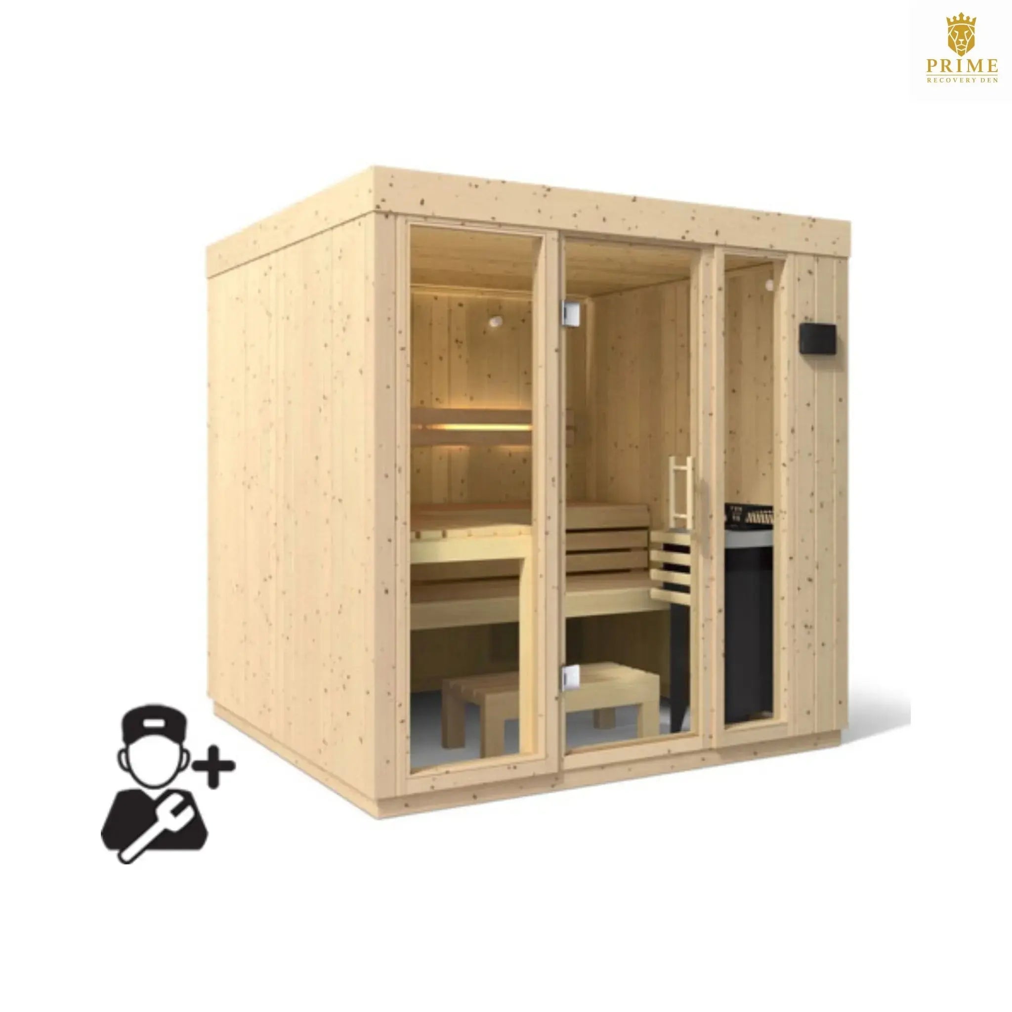 Kohler C1 Luxury Indoor Scandinavian Spruce Home Sauna Kit (SAK60418) SAKSBY WHOLESALE