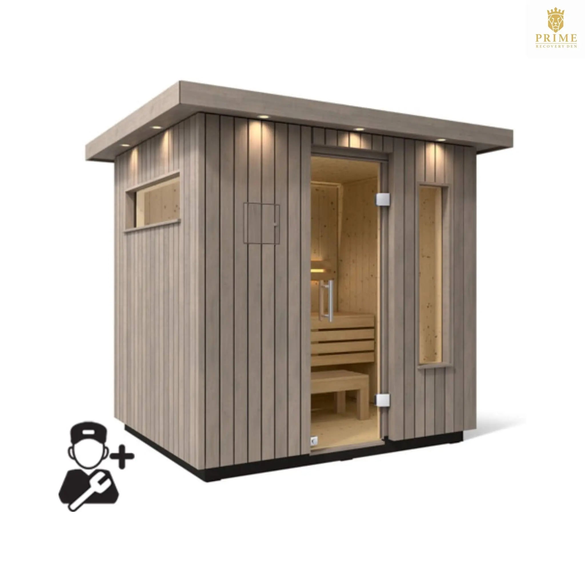 Kohler C2 Outdoor Weathered Gray Spruce Sauna Kit (SAK39184) SAKSBY WHOLESALE