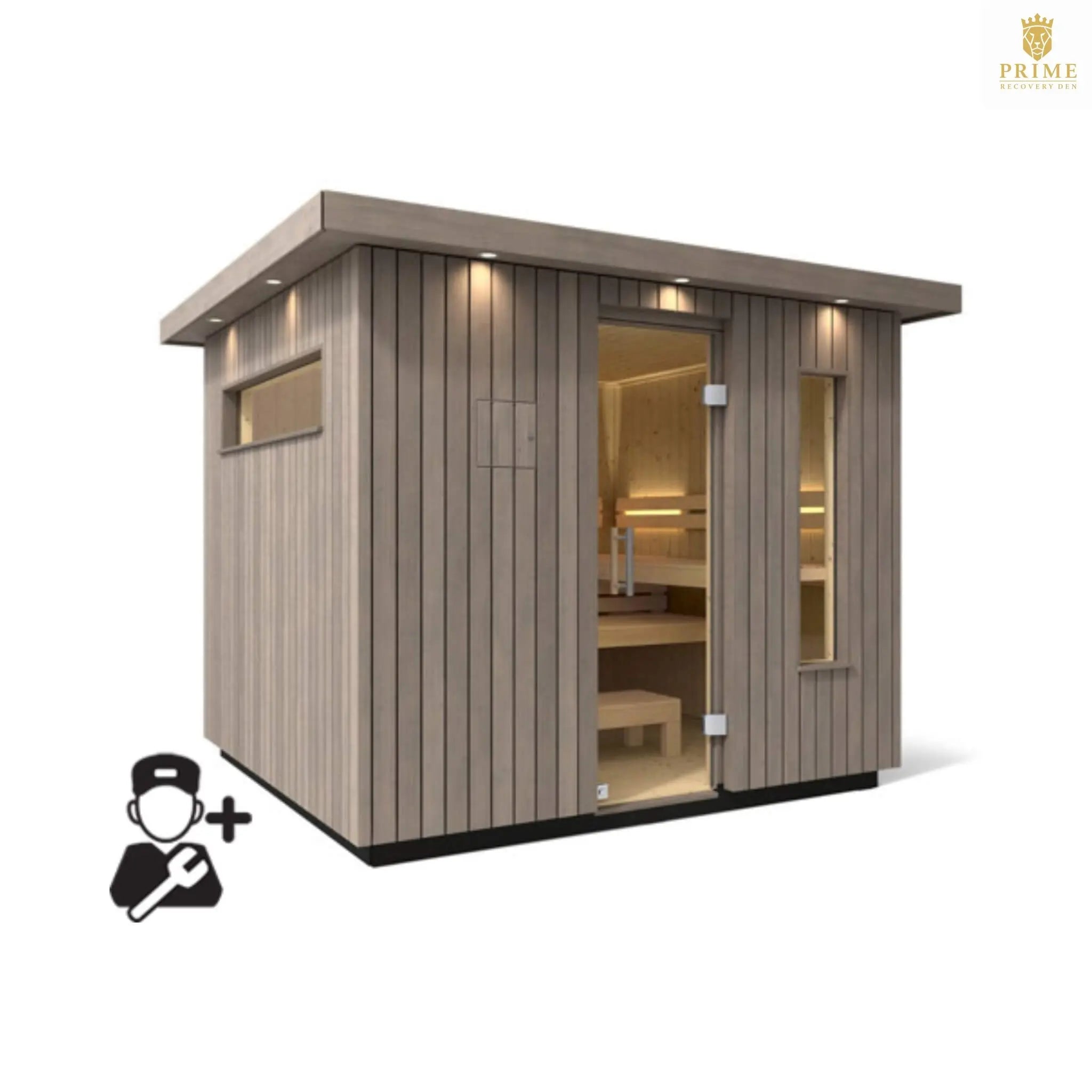 Kohler C2 Outdoor Weathered Gray Spruce Sauna Kit (SAK39184) SAKSBY WHOLESALE