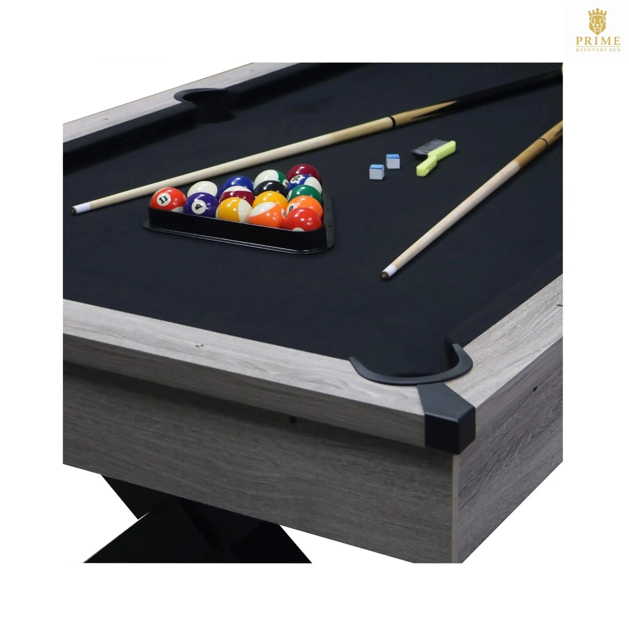 Large 84-Inch Rustic Gray Pool Table With Cues, Balls And X-Legs (SAK54361) SAKSBY WHOLESALE
