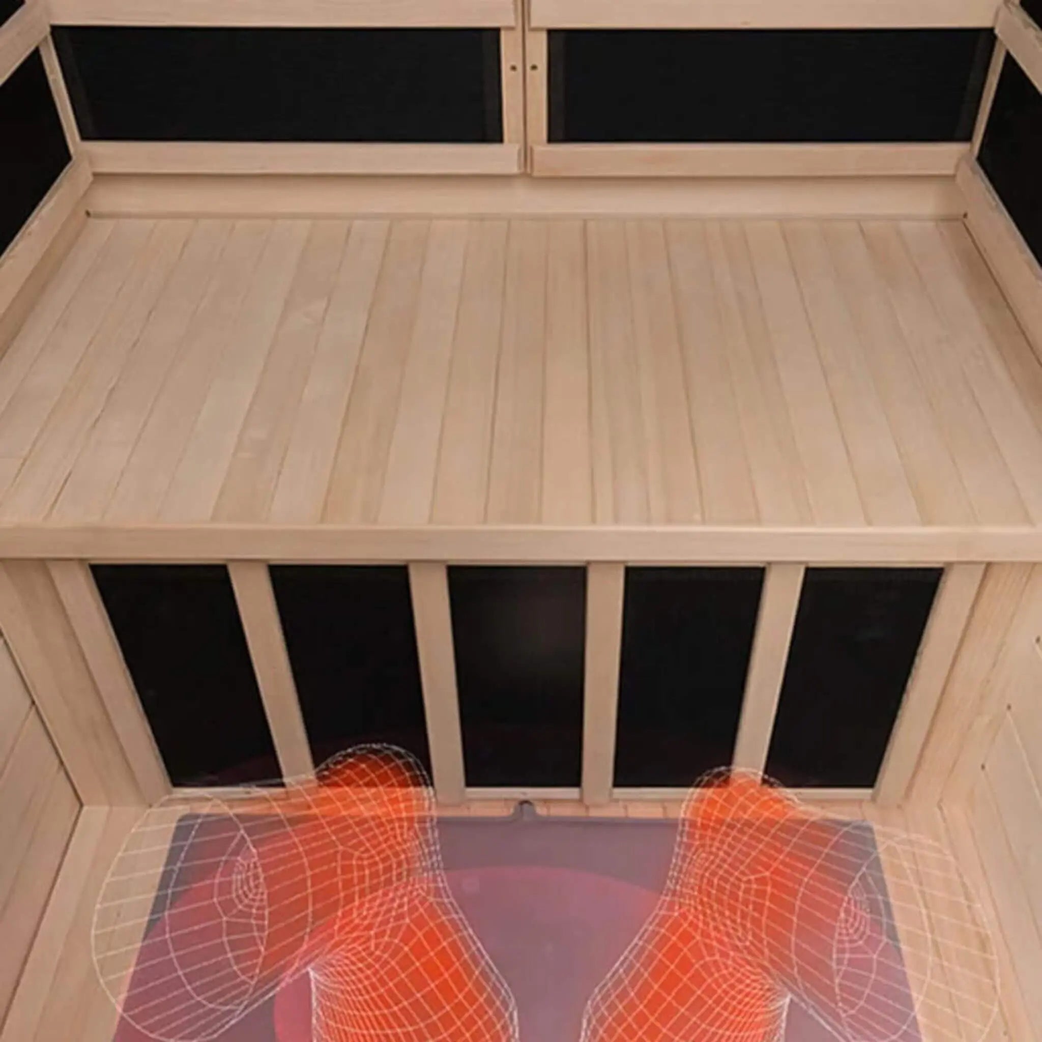 Thermora Ivara Luxury 2-Person Hemlock Wood FAR Infrared Sauna Room W/ Glass Door, 1750W (SAK81525) SAKSBY WHOLESALE