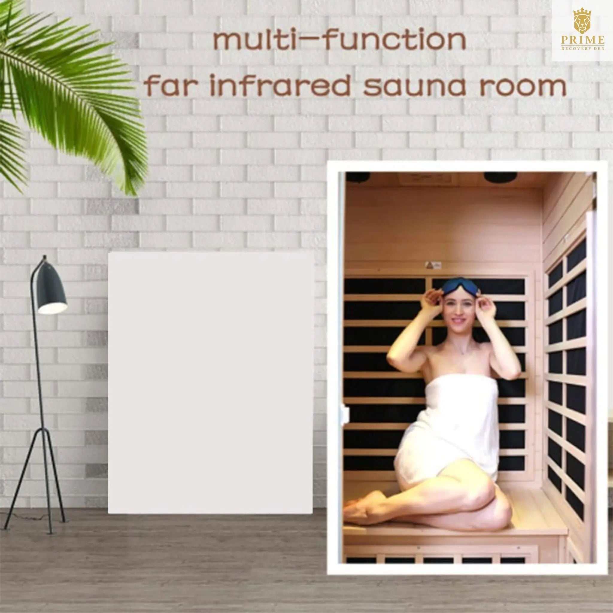 Thermora Ivara Luxury 2-Person Hemlock Wood FAR Infrared Sauna Room W/ Glass Door, 1750W (SAK81525) SAKSBY WHOLESALE