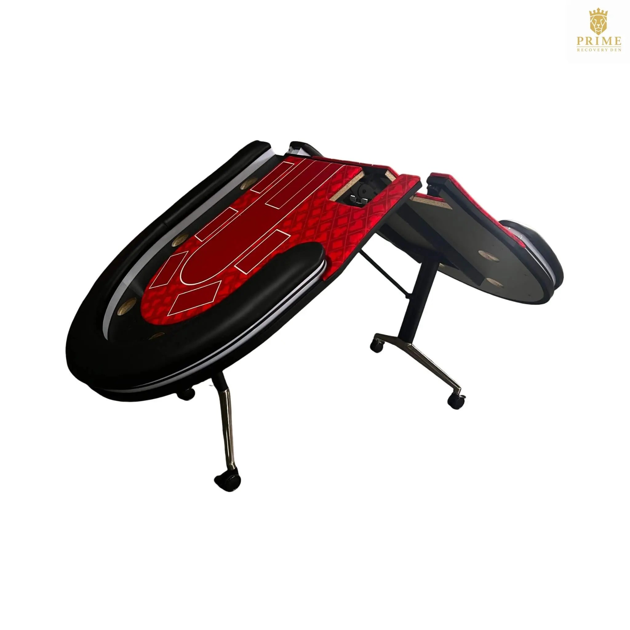 Luxury 94-Inch Foldable 10 Player Poker Table With LED, Wheels And Cup Holders (SAK24897) SAKSBY WHOLESALE